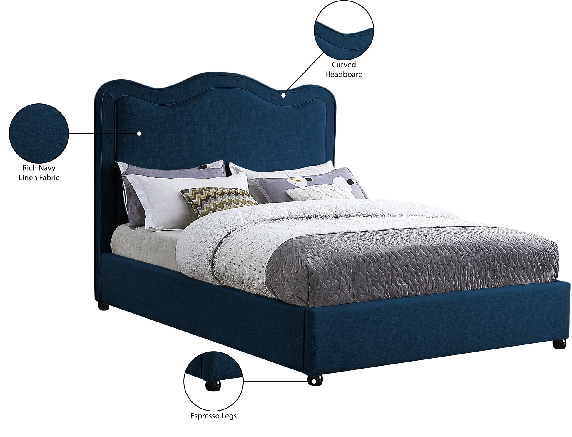 Phelix Bed - Navy 8