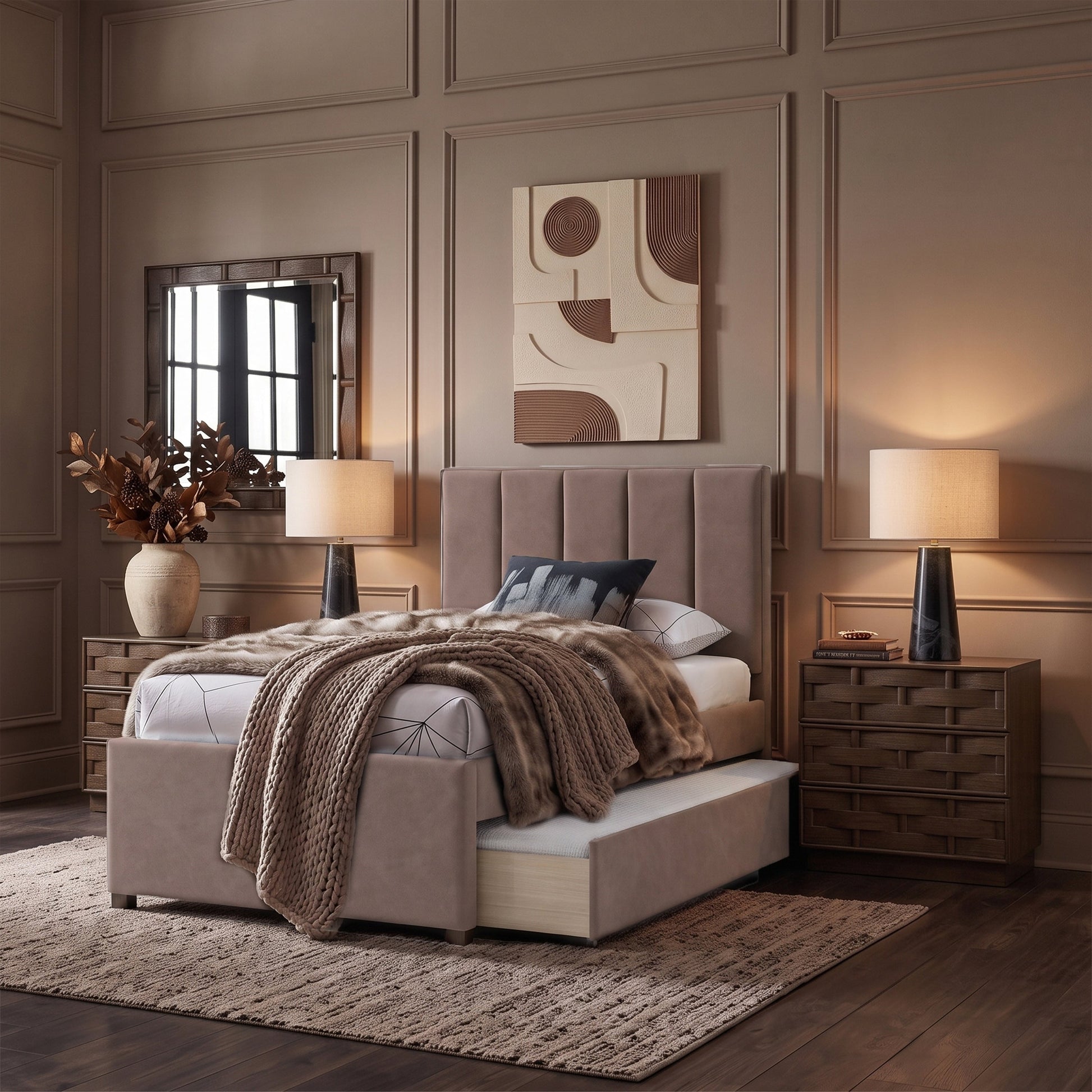 Hudsen Trundle Bed - Brown 1