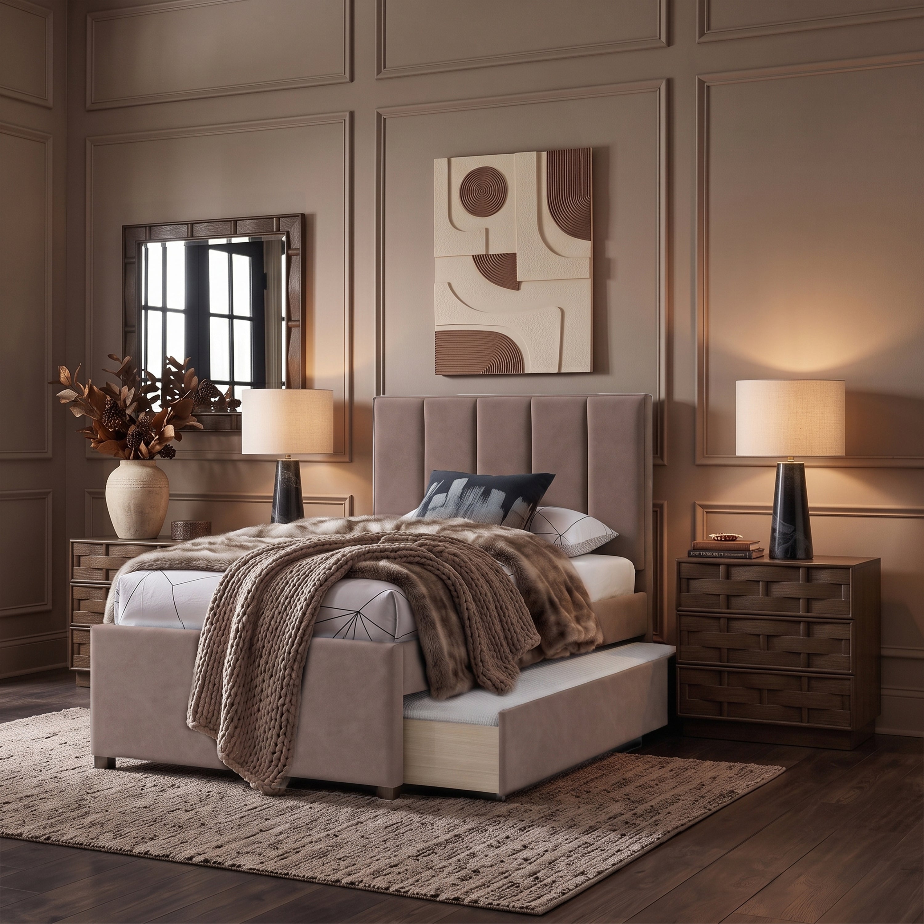 Hudsen Trundle Bed - Brown 1