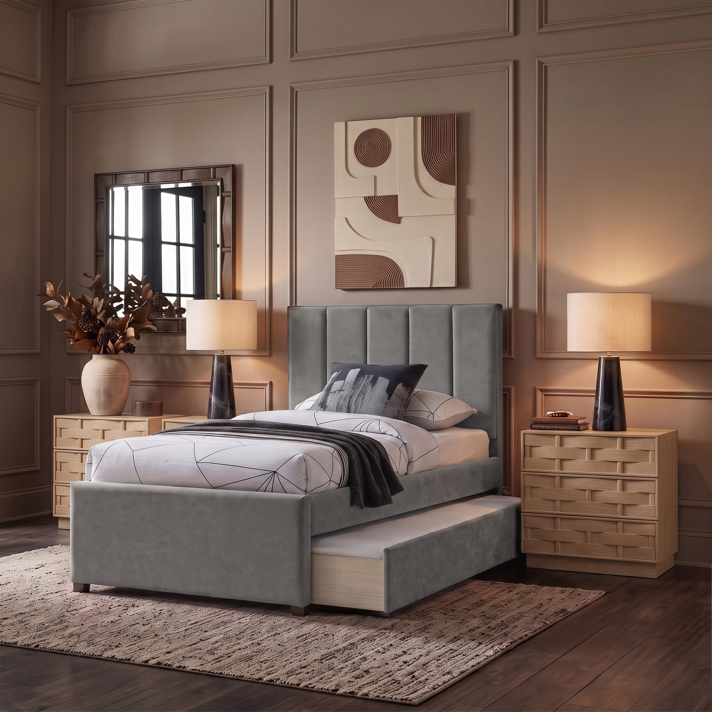 Hudsen Trundle Bed - Grey 1