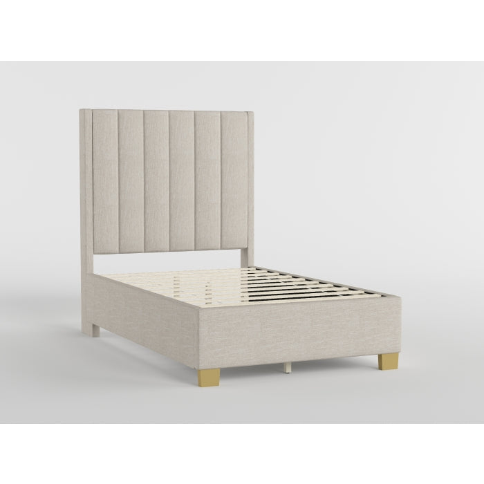 Soho Bed Light Beige (Chenille) with gold legs