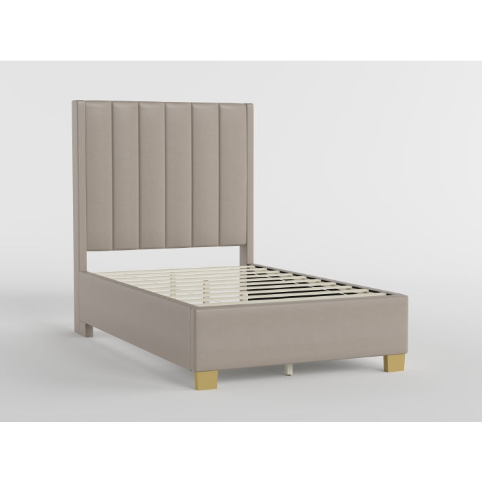 Soho Bed Taupe (Vinyl) with gold legs