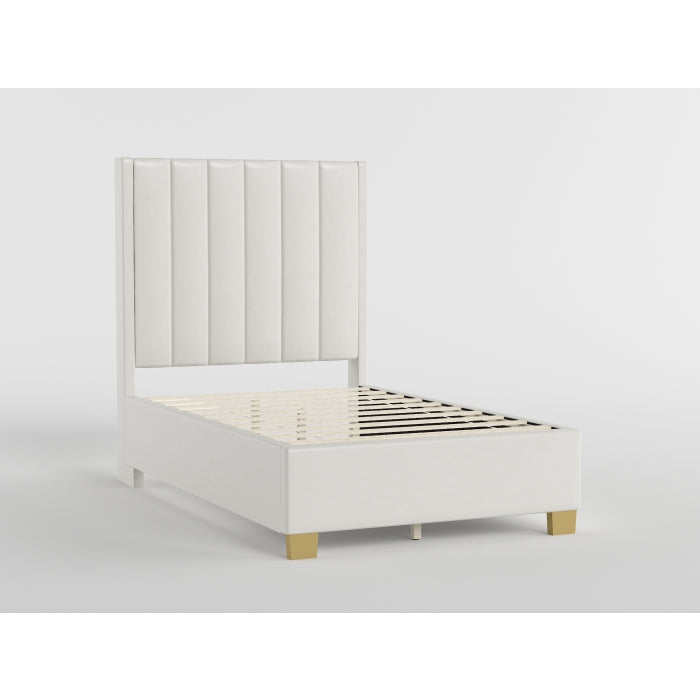 Soho Bed White (Vinyl) with gold legs
