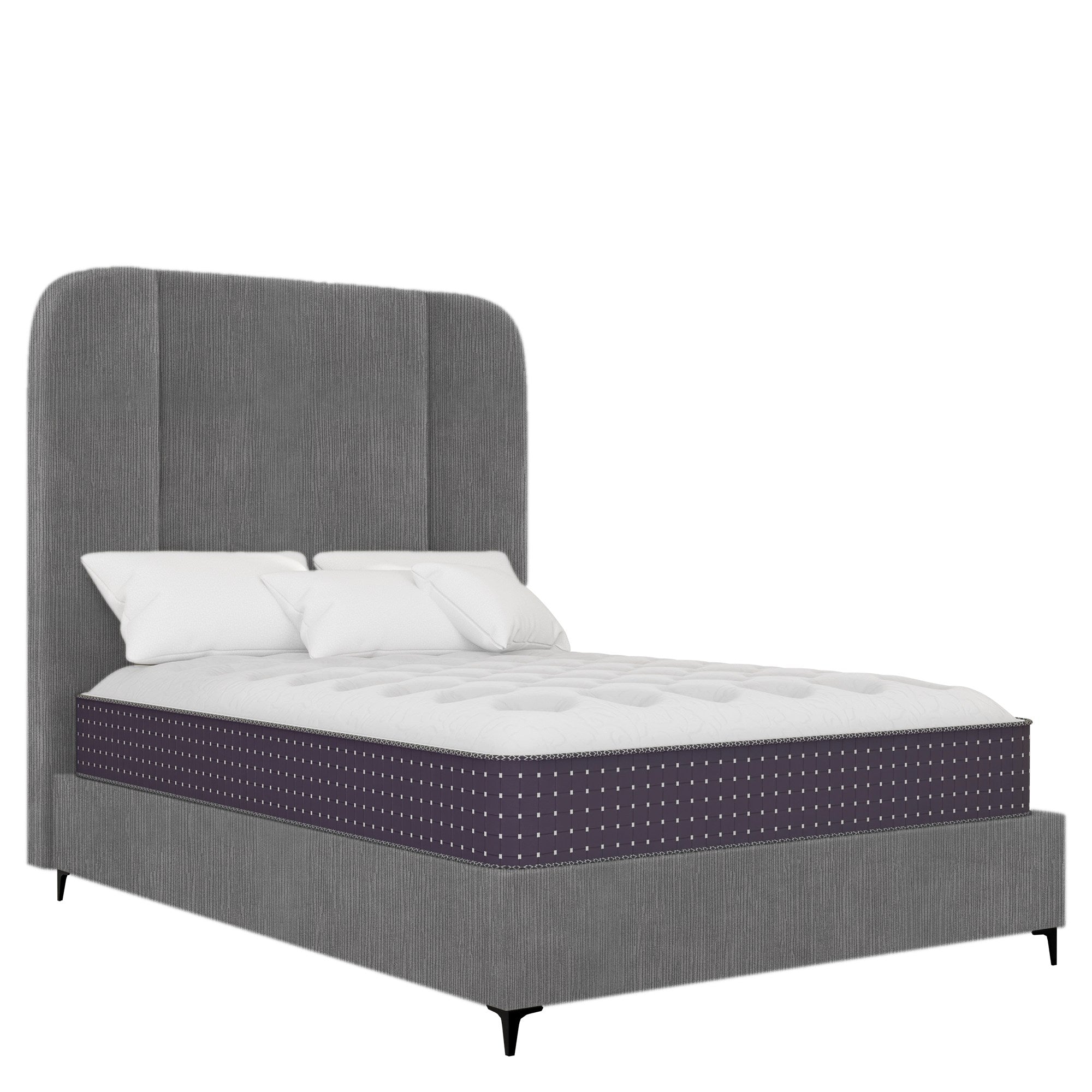 Apex - Rounded - Textured Grey Velvet #34