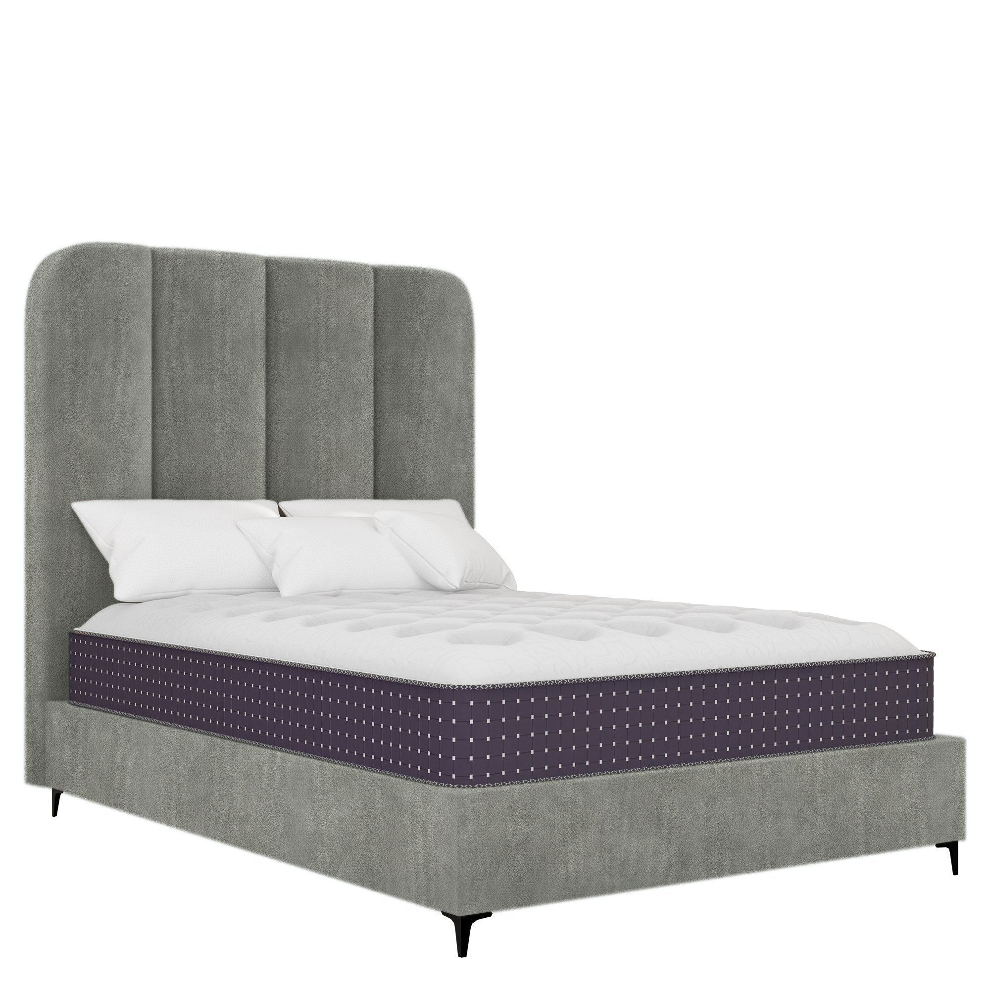 Axton - Rounded - Grey Velvet #9