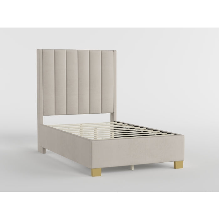 Soho Bed Greige (Microfiber) with gold legs