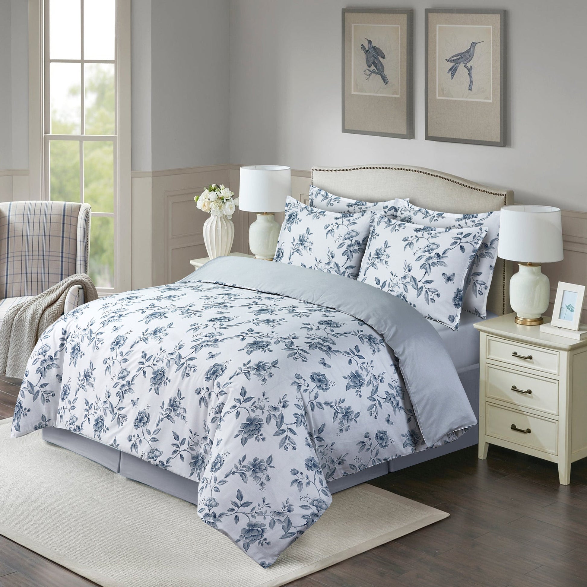 Amalfi Orchard - Blue Bed Linen Set - Blue - 44" Twin