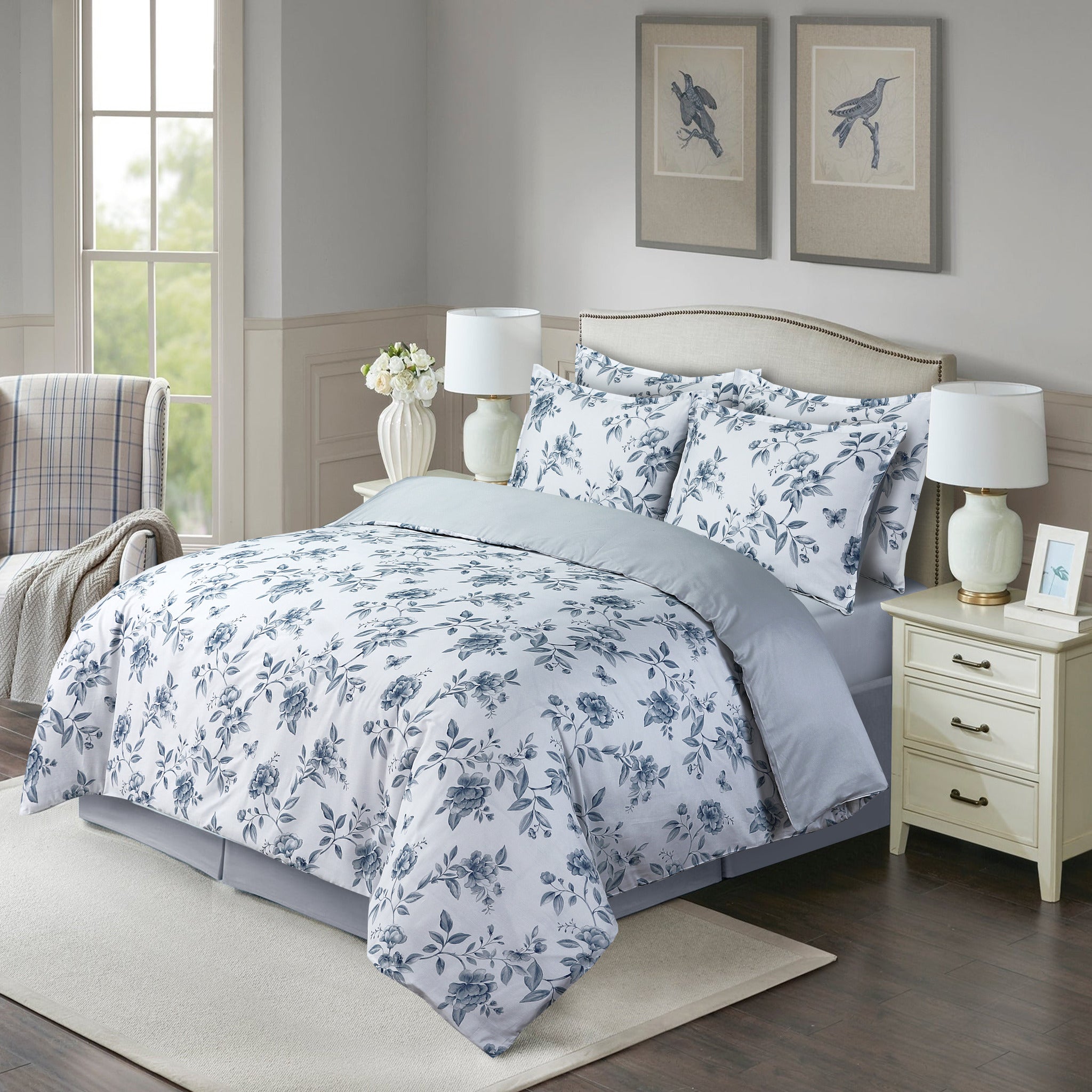 Amalfi Orchard - Blue Bed Linen Set - Blue - 44" Twin