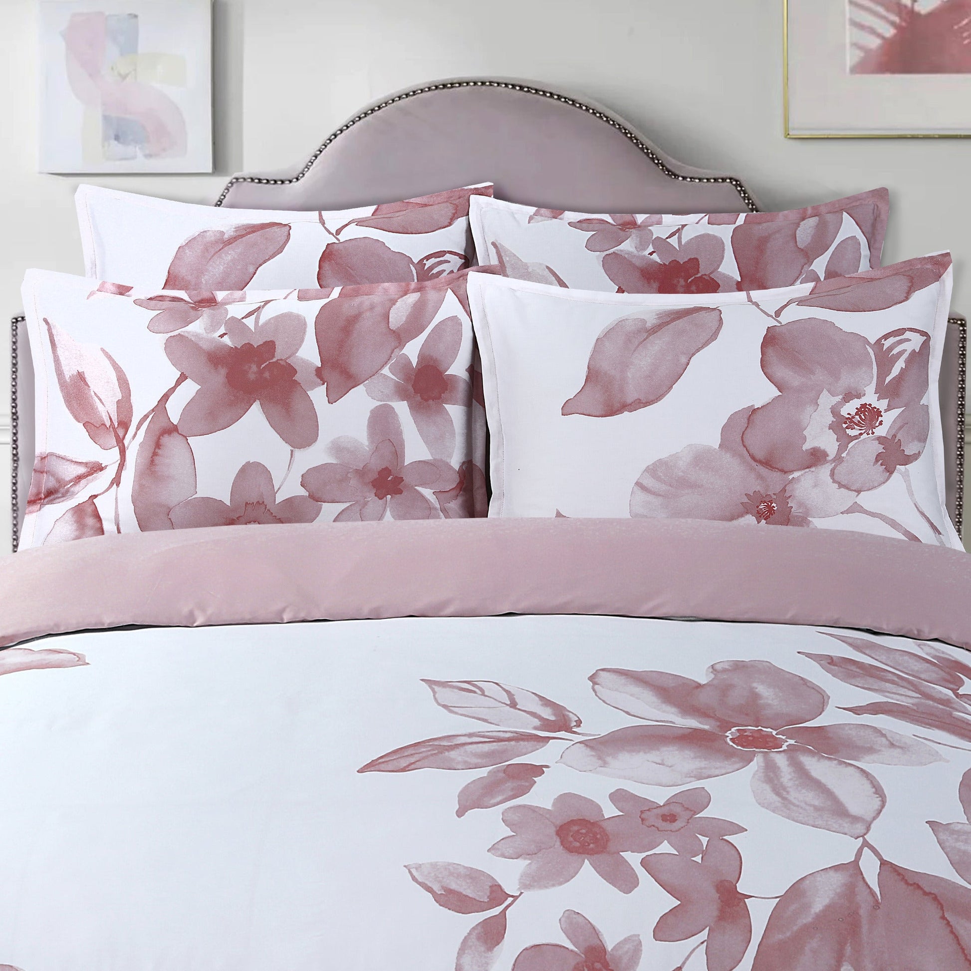 Brussels Beauty - Rose Bed Linen Set - Rose - 48" Full