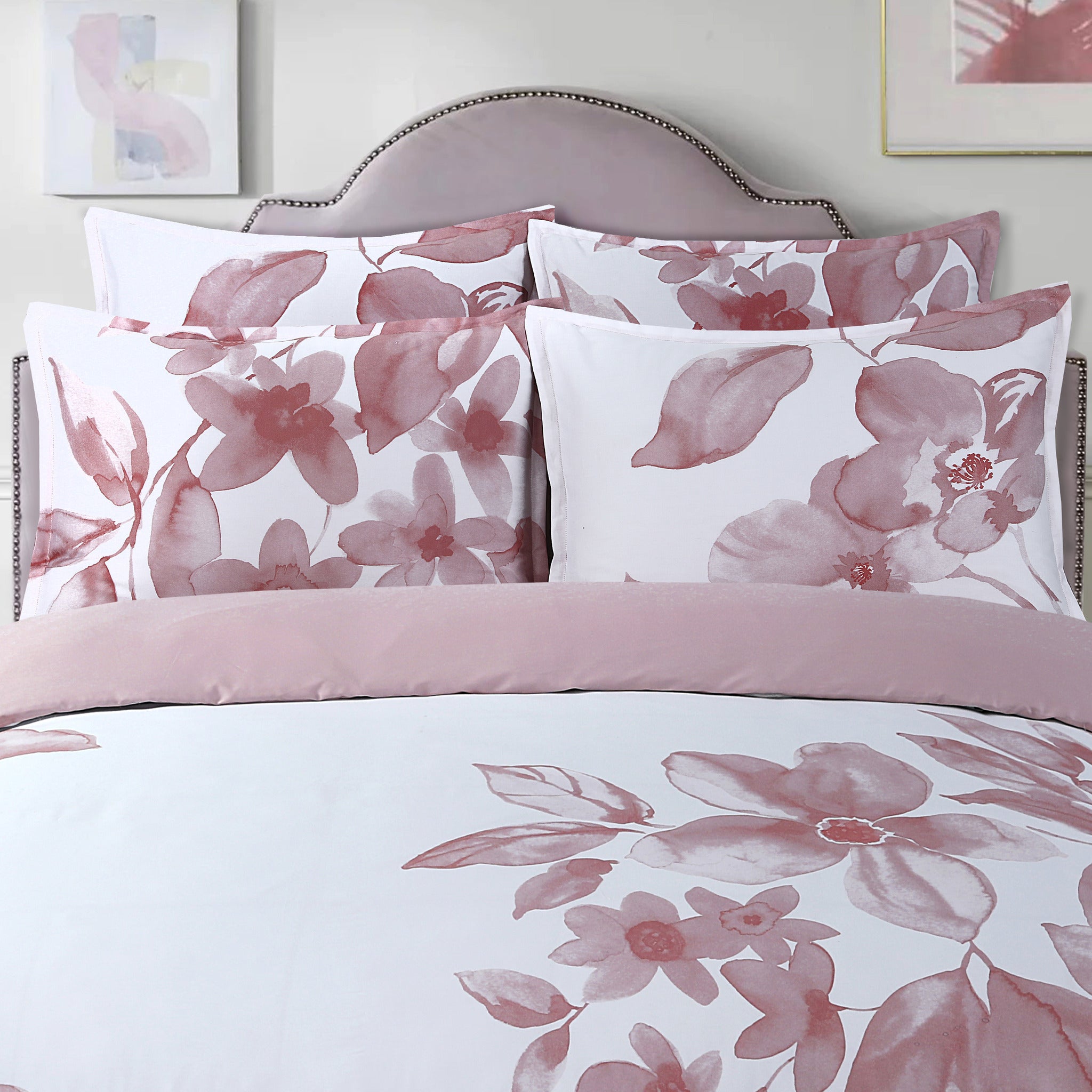 Brussels Beauty - Rose Bed Linen Set - Rose - 48" Full