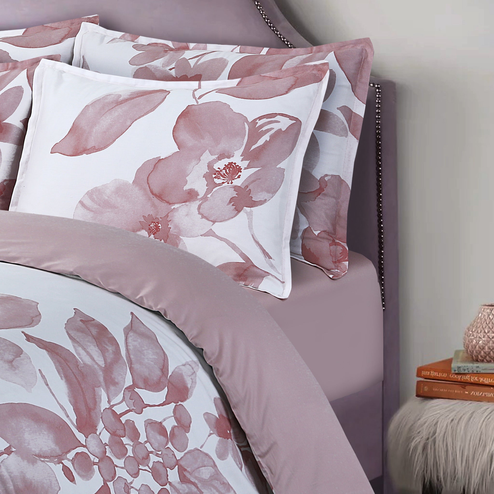 Brussels Beauty - Rose Bed Linen Set - Rose - 48" Twin