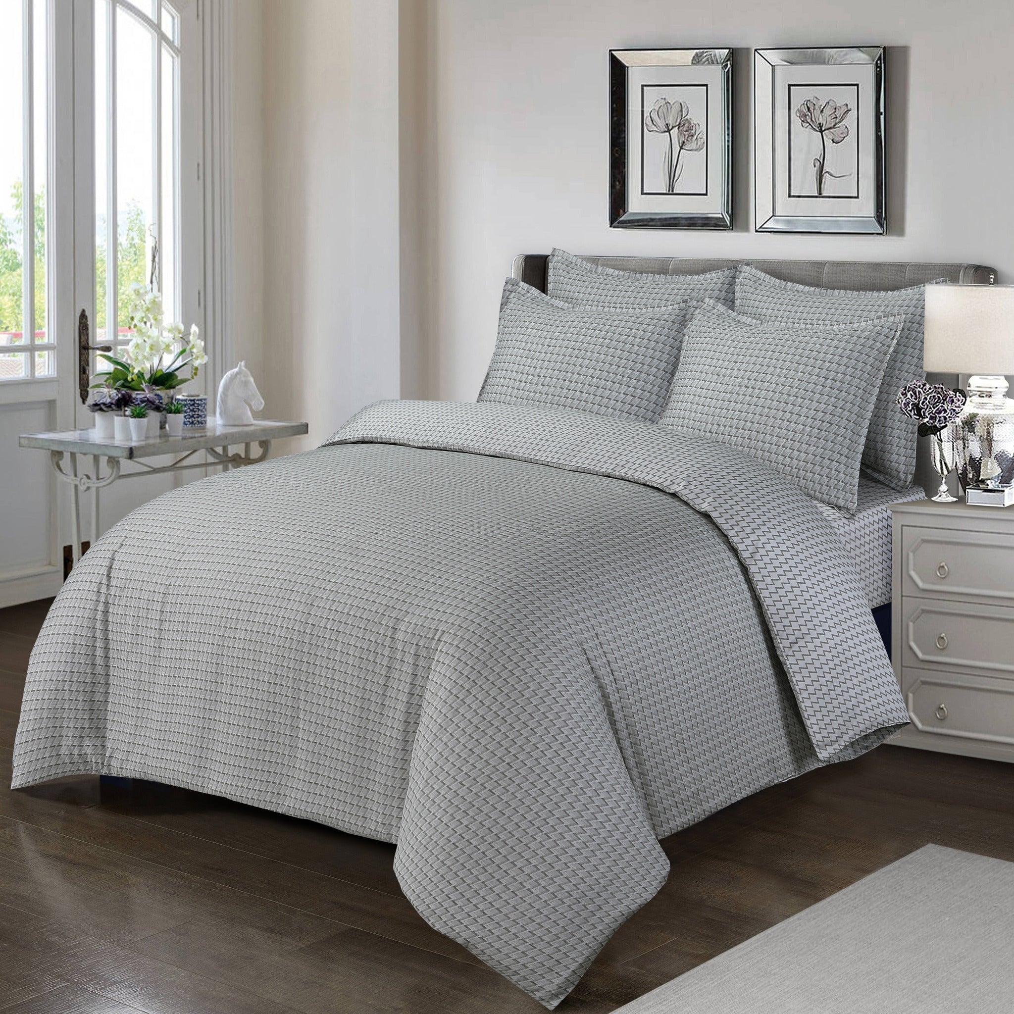 Cambridge - Gray Bed Linen Set - Gray - 44" Twin