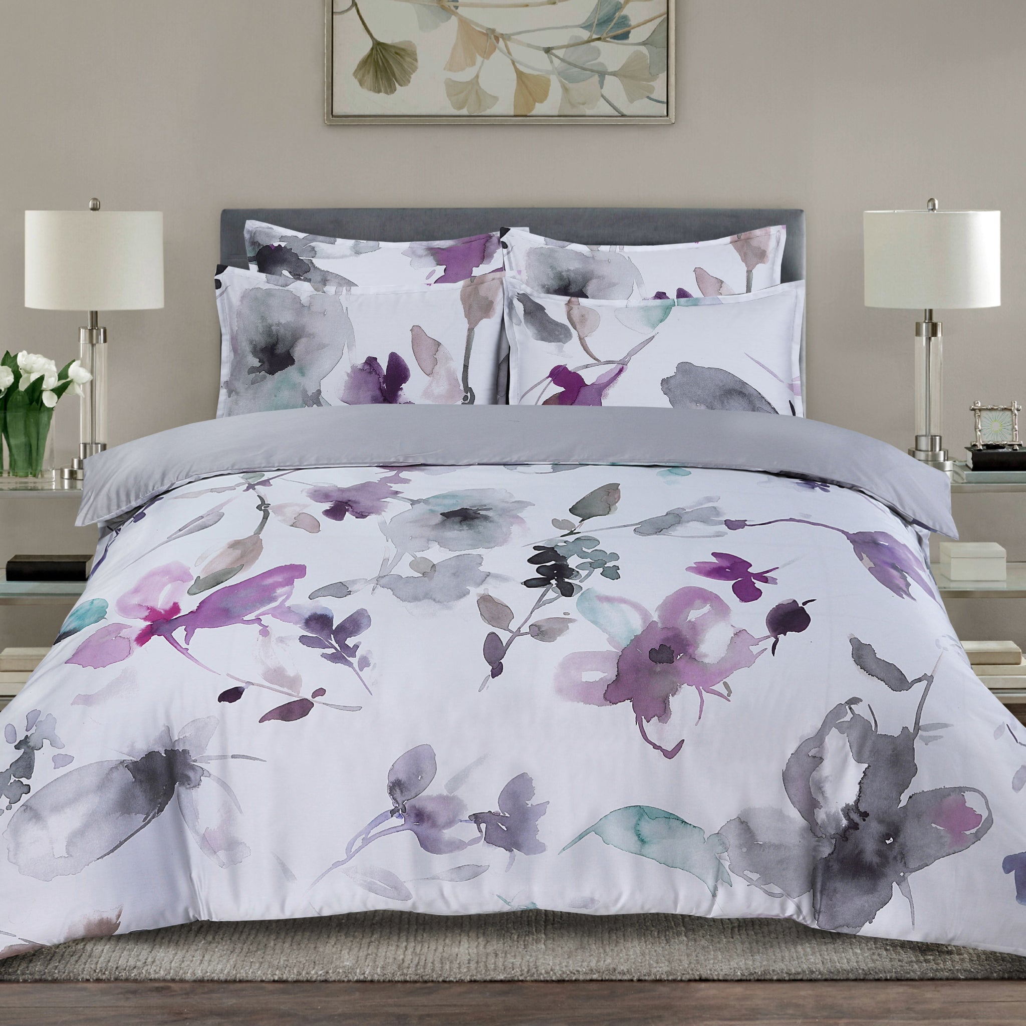 Summer Breeze Bed Linen Set - Pastel Gray - Twin