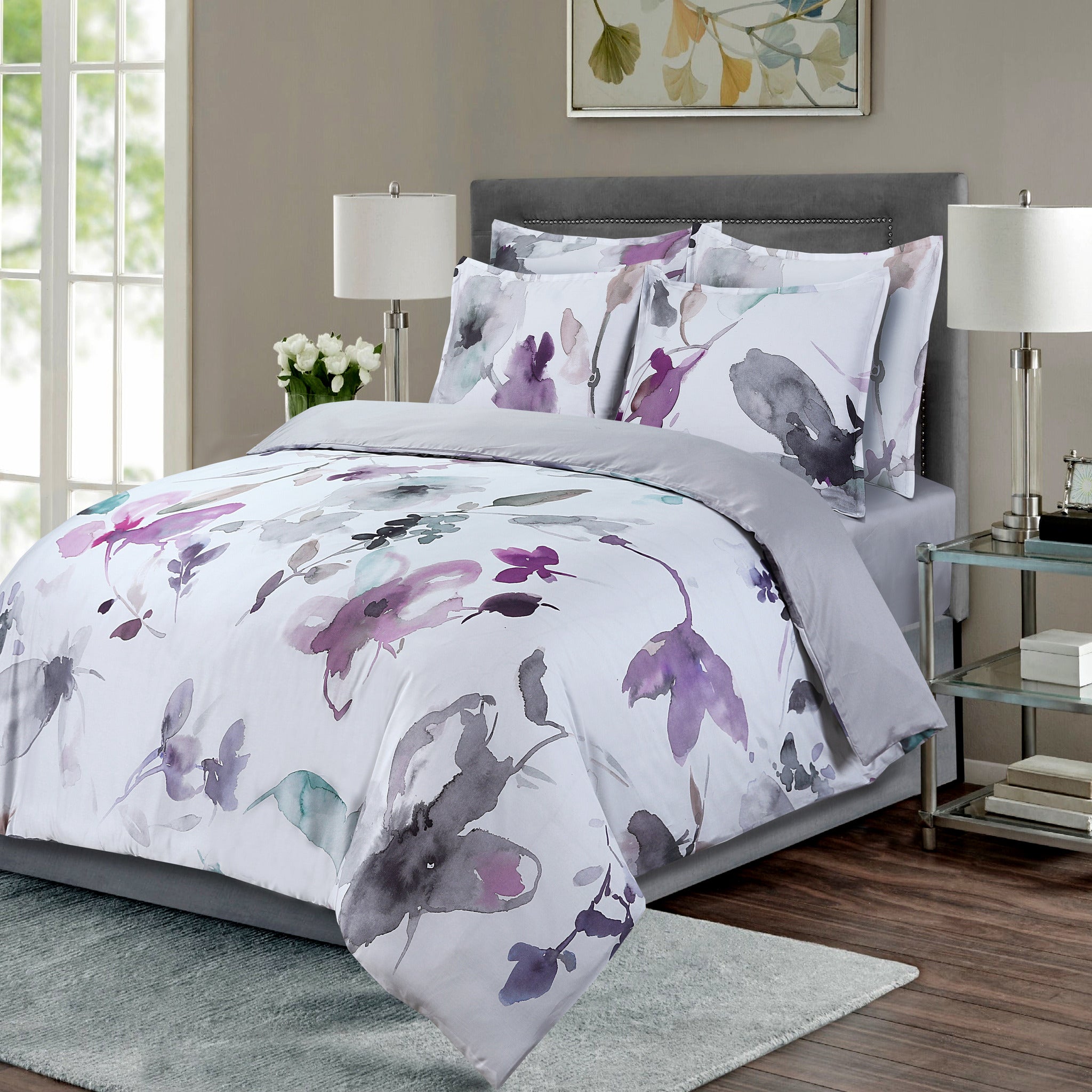Summer Breeze Bed Linen Set - Pastel Gray - 44" Twin