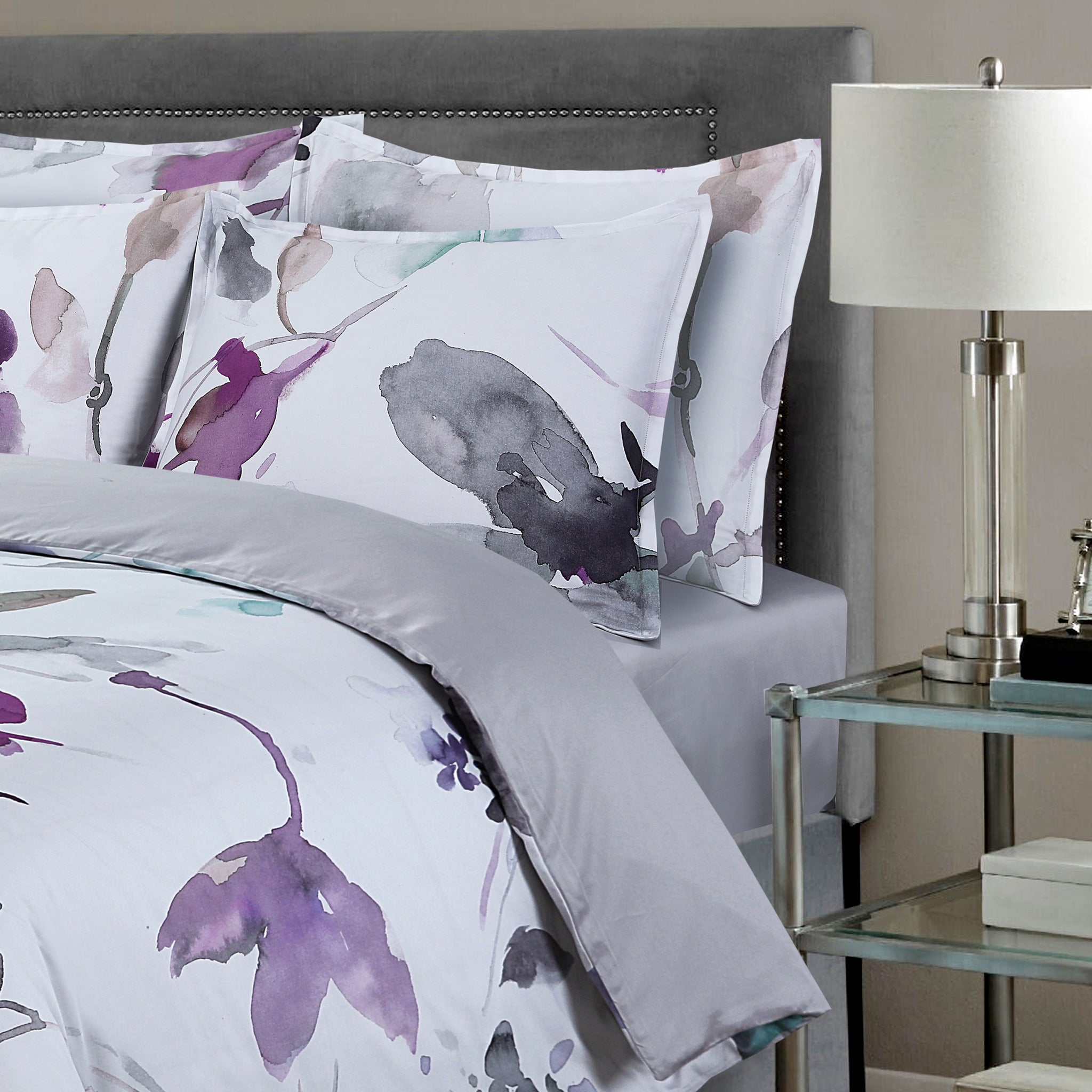 Summer Breeze Bed Linen Set - Pastel Gray - 48" Full