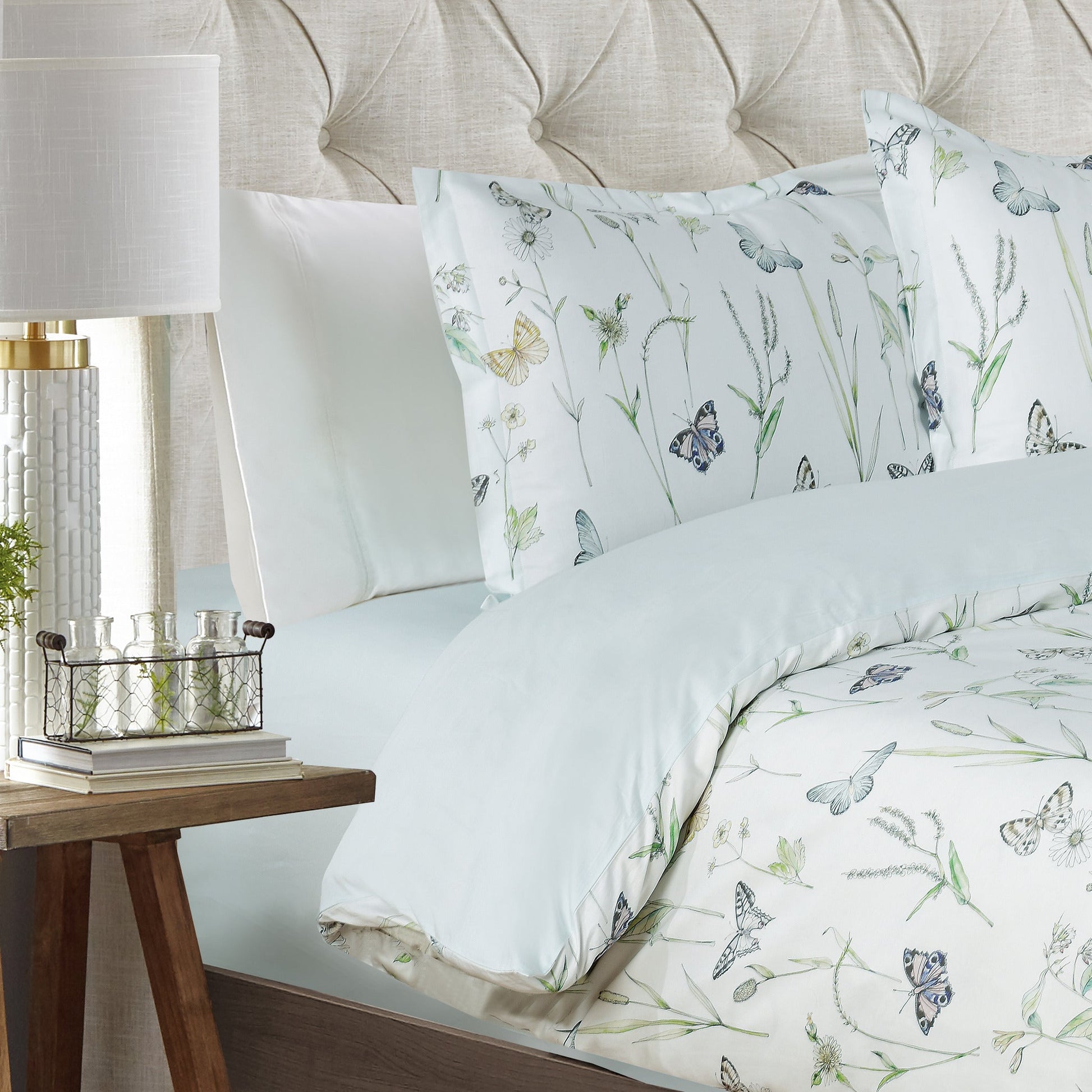 Seagate Spring - Aqua Bed Linen Set - Aqua - Queen