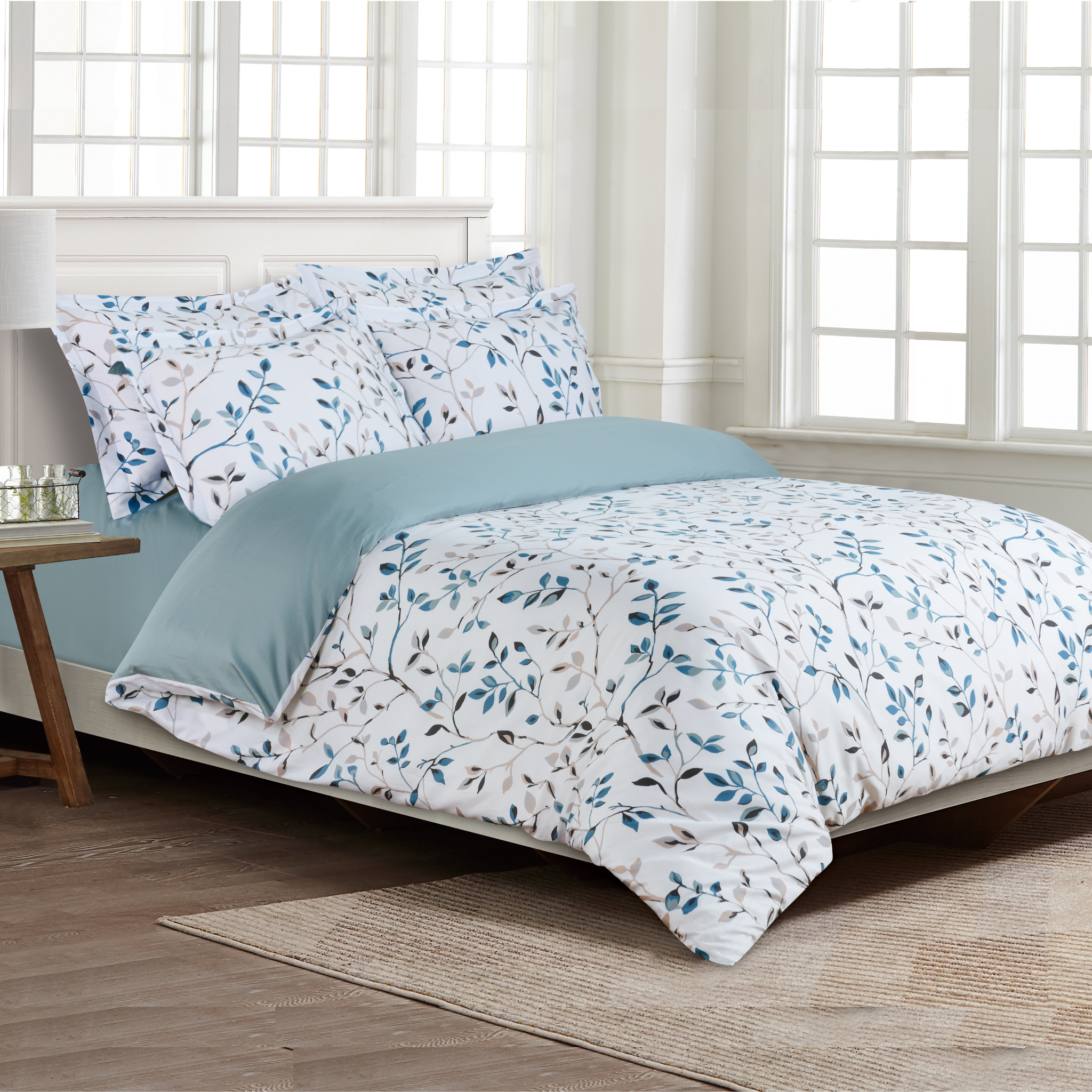 Forest Ferns - Seafoam Bed Linen Set - Seafoam - 44" Twin