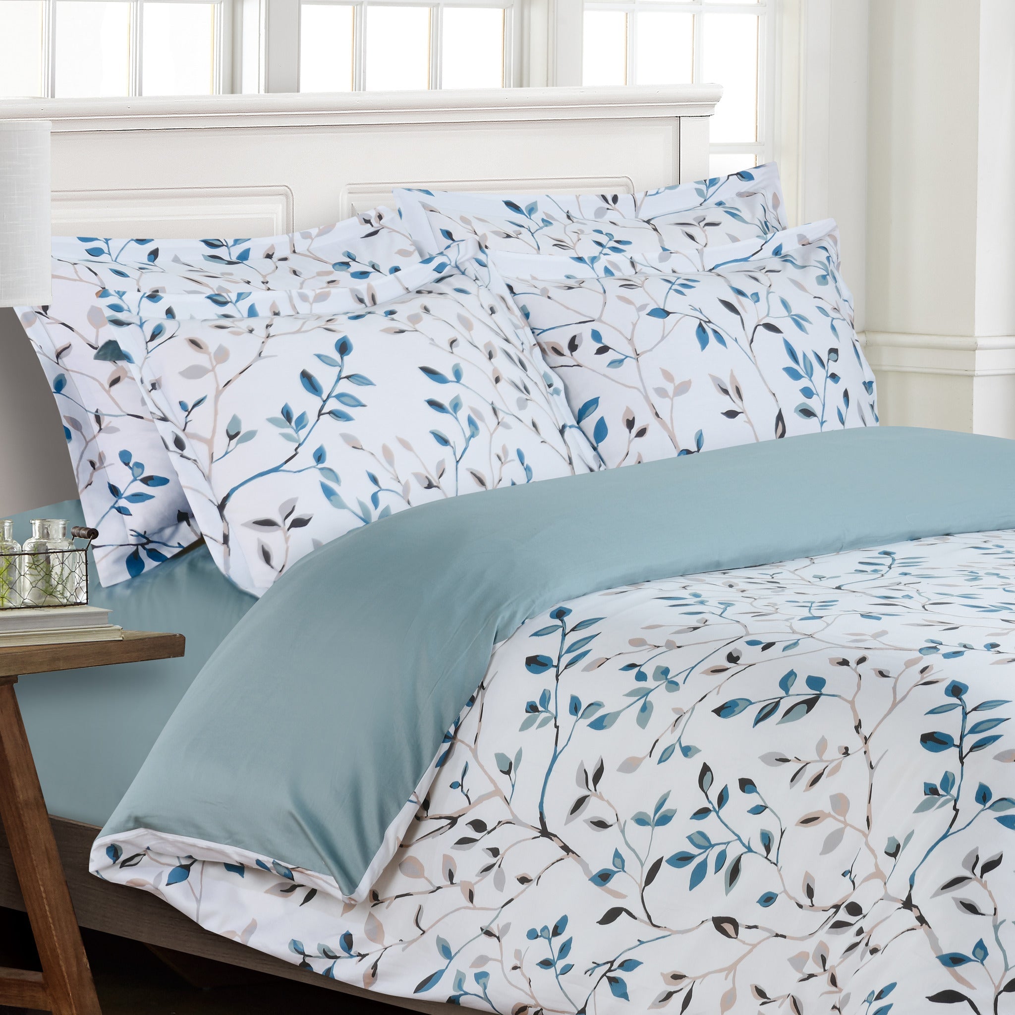 Forest Ferns - Seafoam Bed Linen Set - Seafoam - 48" Twin