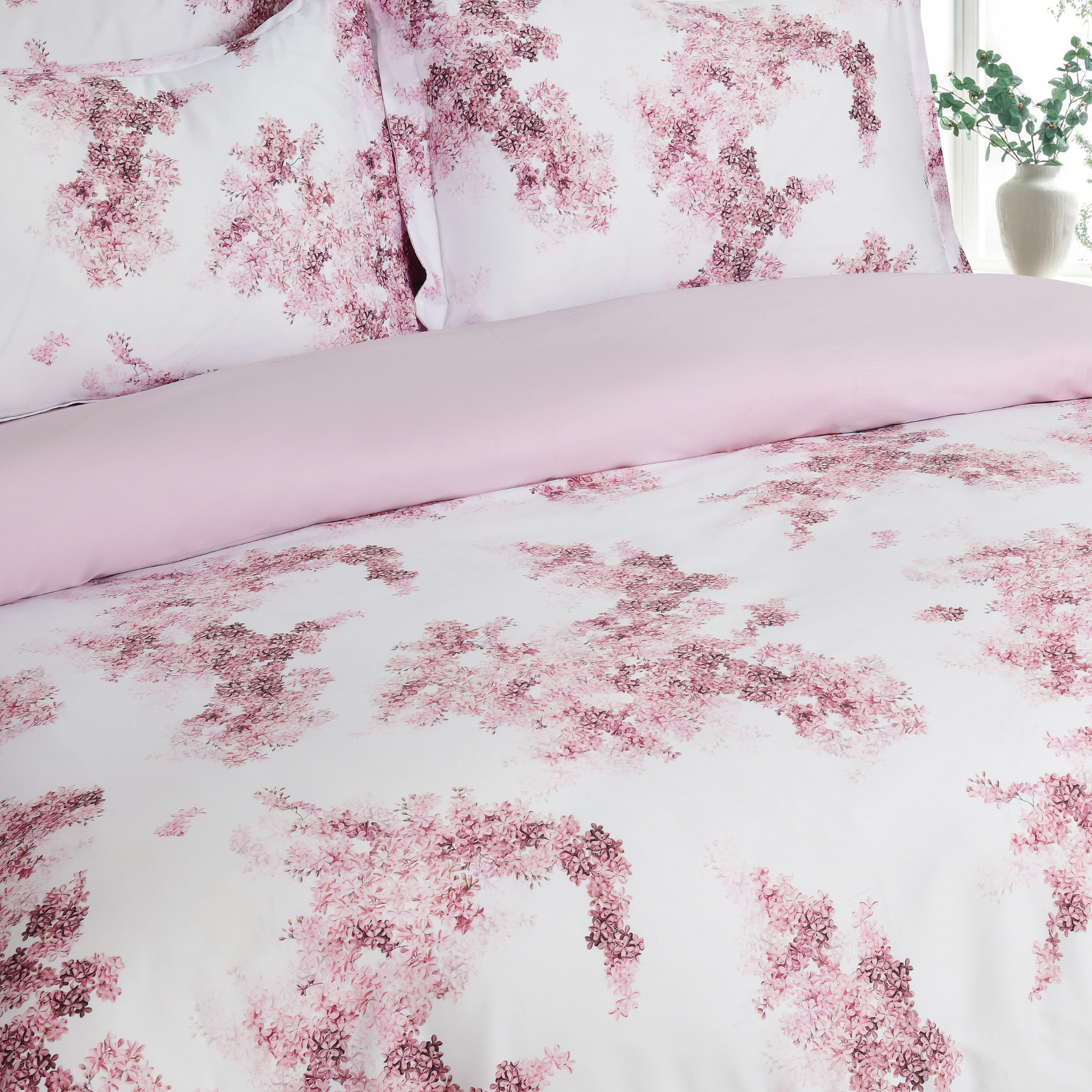 LILAC CASCADE Antique Rose Bed Linen Set - 48" Full