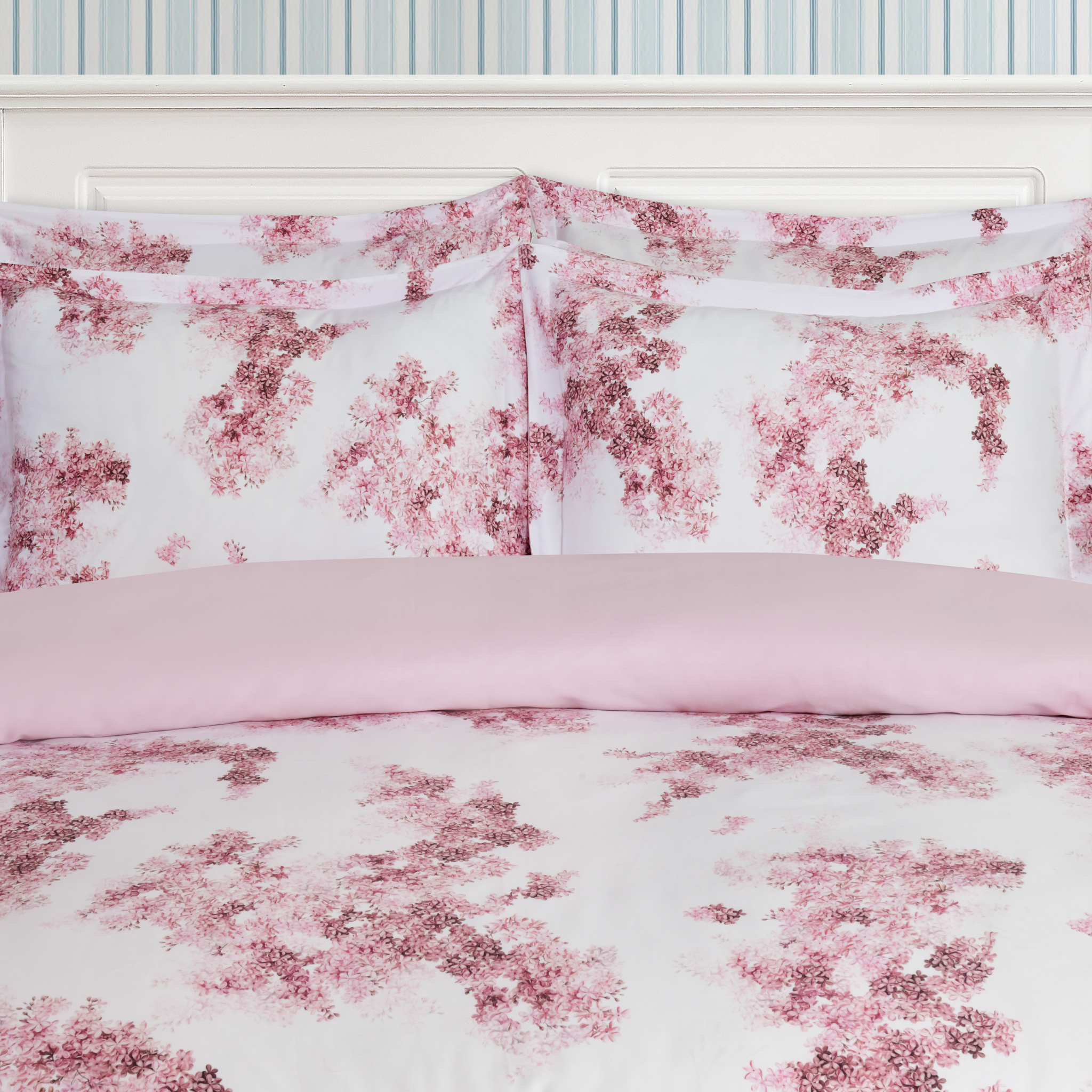 LILAC CASCADE Antique Rose Bed Linen Set - Queen