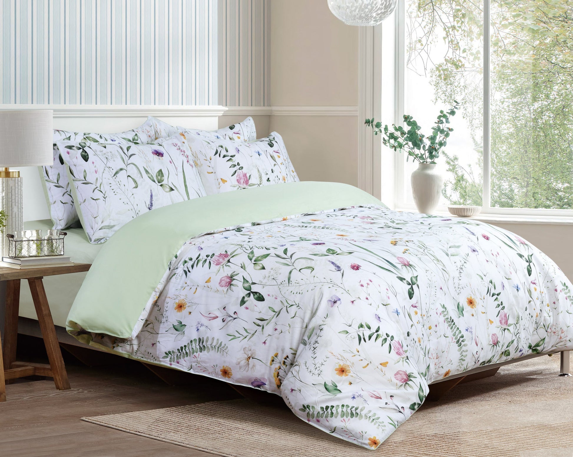 VERA VERDE - Mint Bed Linen Set - Mint - 44" Twin