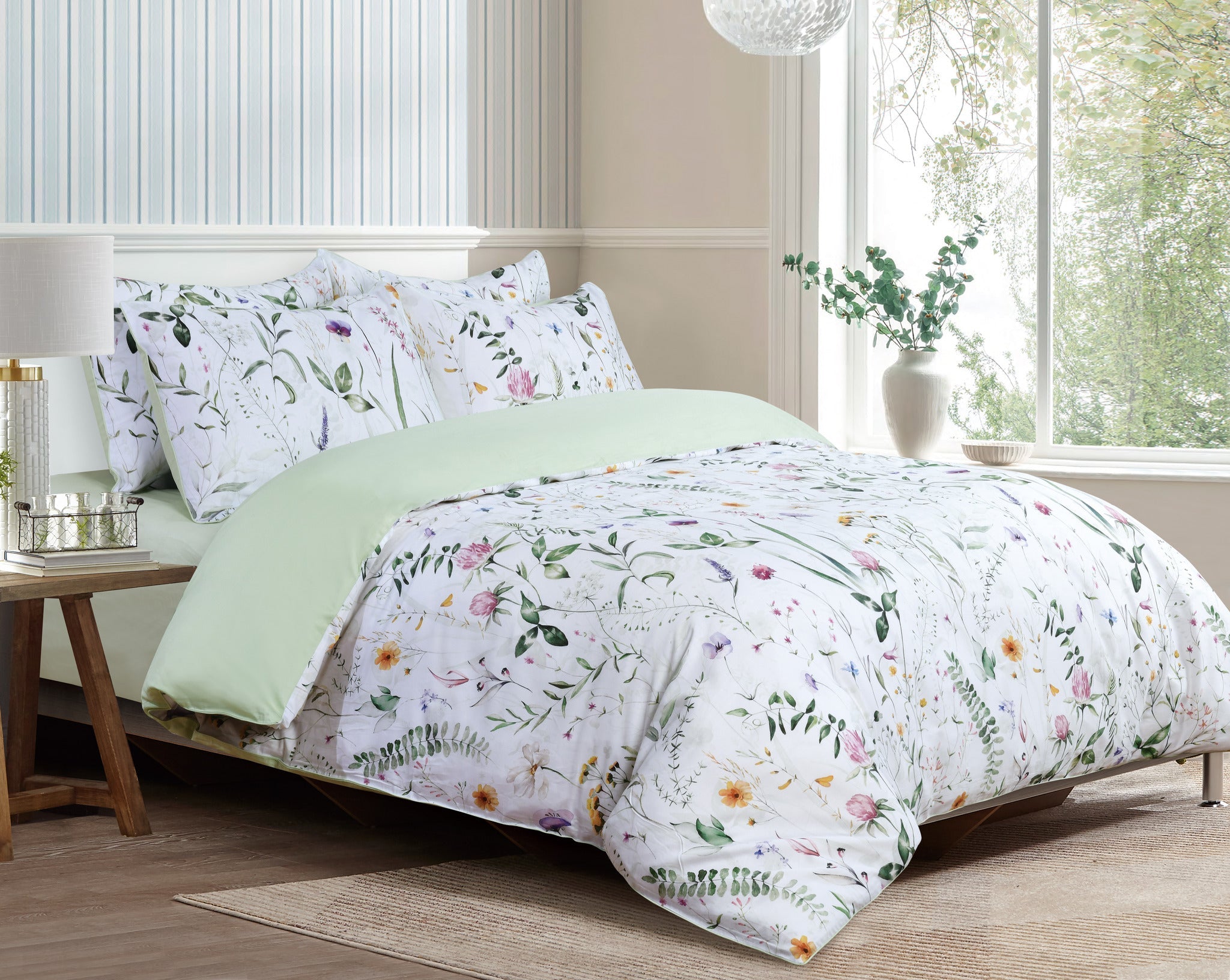 VERA VERDE - Mint Bed Linen Set - Mint - 44" Twin