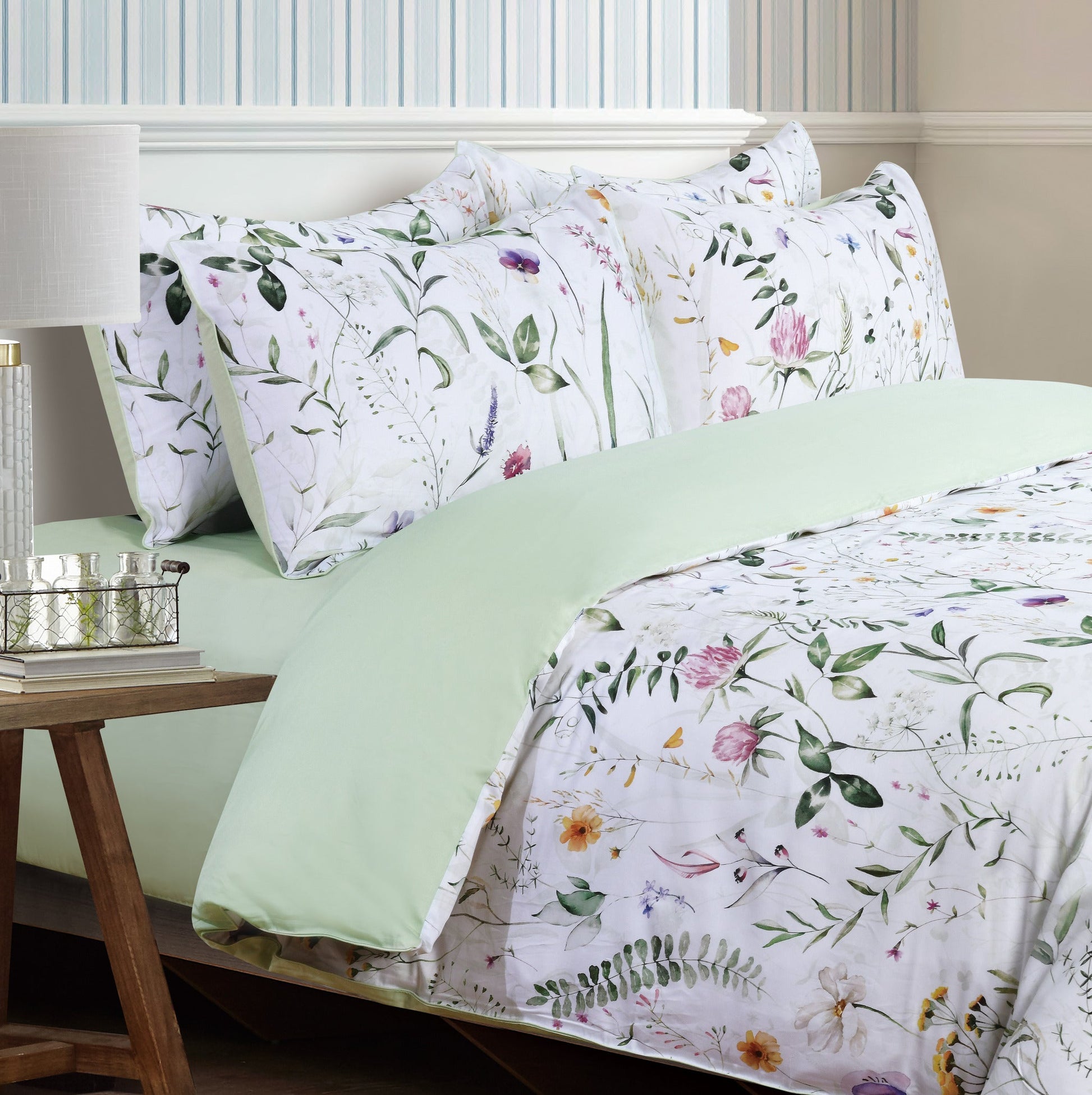 VERA VERDE - Mint Bed Linen Set - Mint - 48" Twin