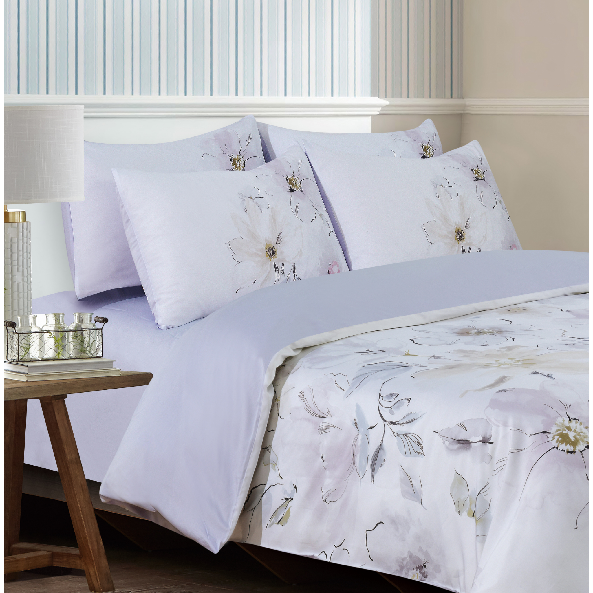 Anatolian Garden - Lavender Bed Linen Set - Lavender - 48" Twin