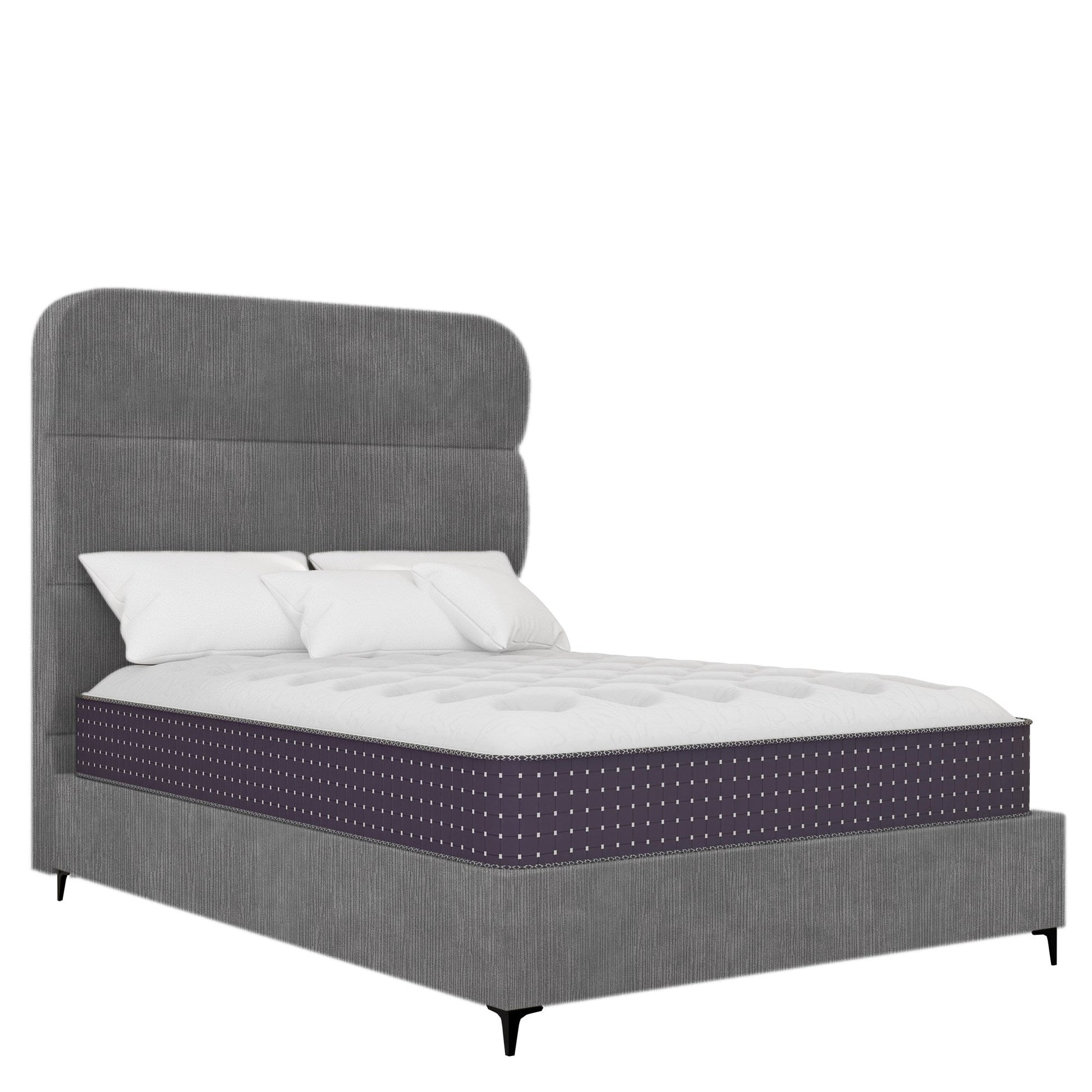 Concord - Rounded - Textured Grey Velvet #34