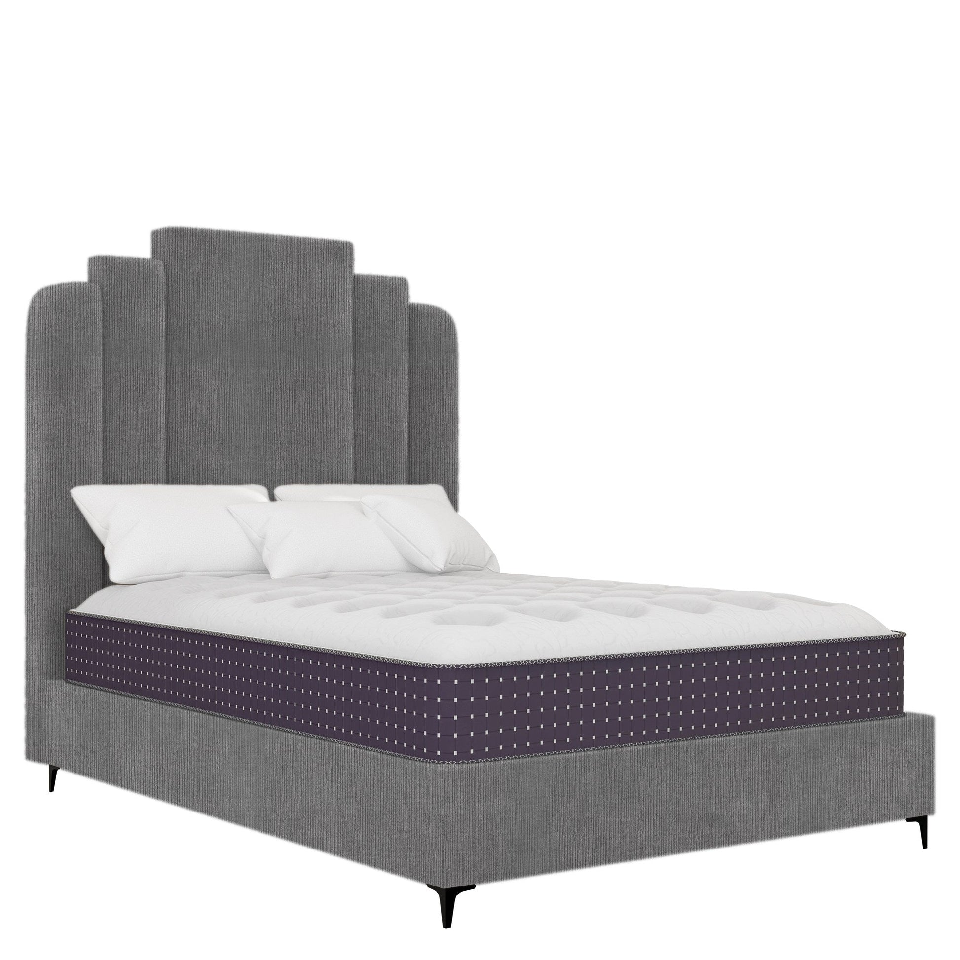 Heirloom - Rounded - Textured Grey Velvet #34