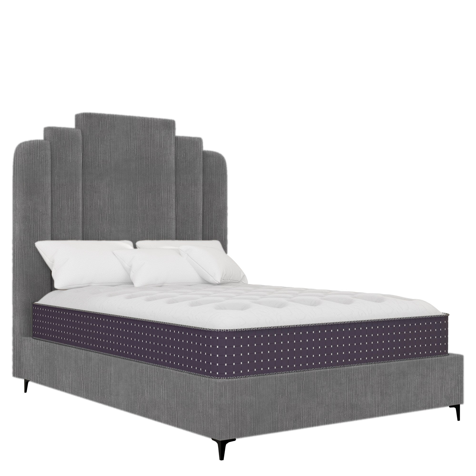 Heirloom - Rounded - Textured Grey Velvet #34