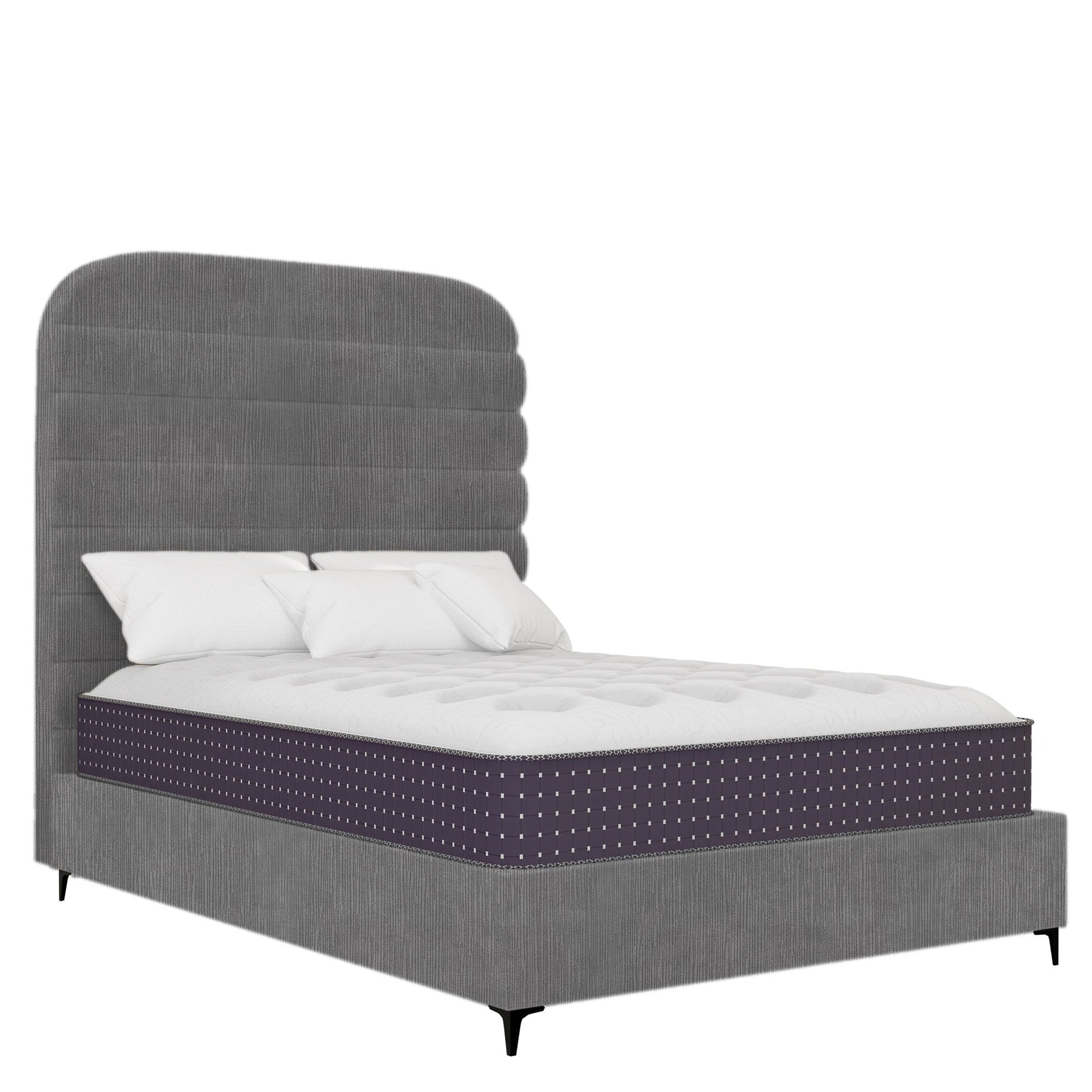 Oxford - Rounded - Textured Grey Velvet #34