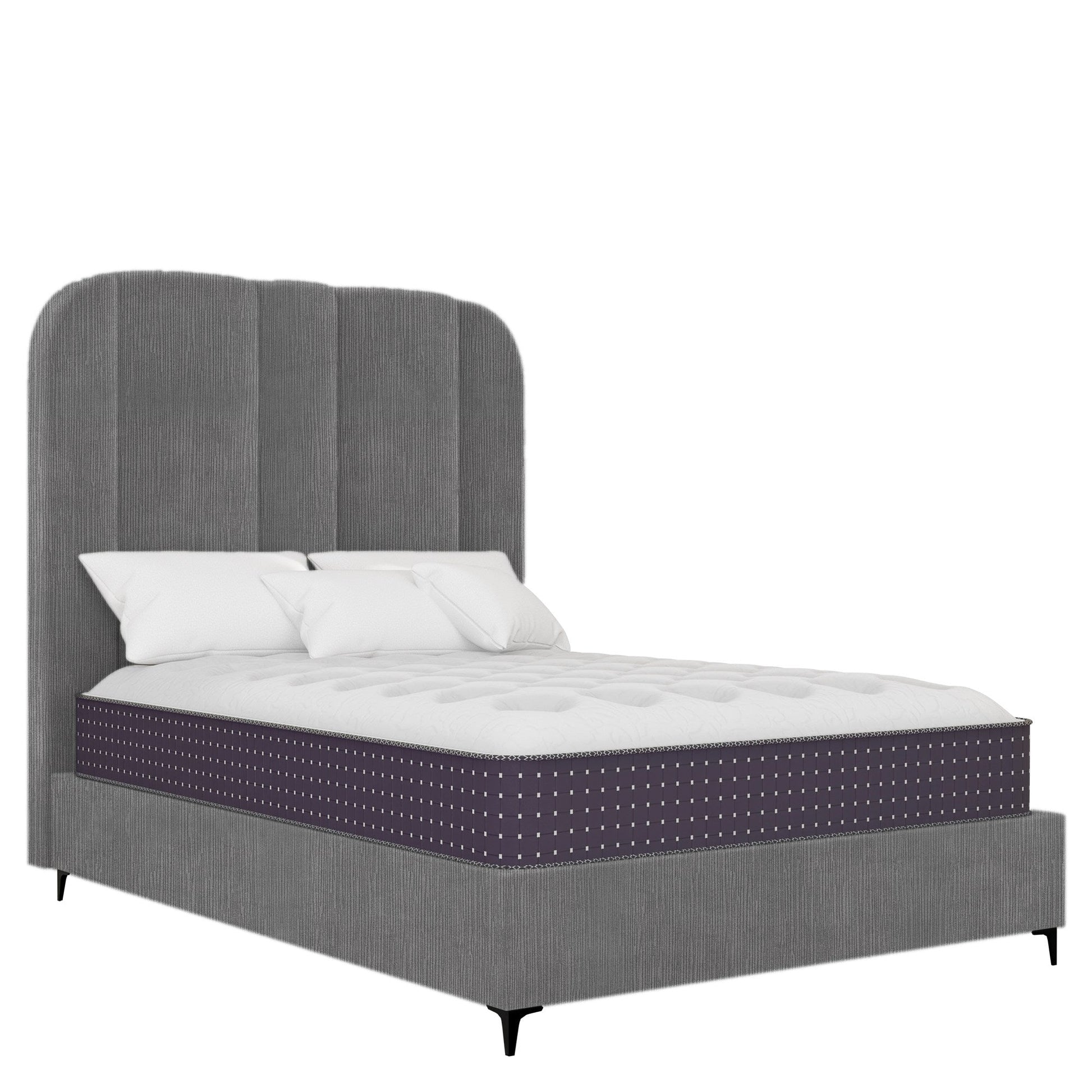 Prestige - Rounded - Textured Grey Velvet #34