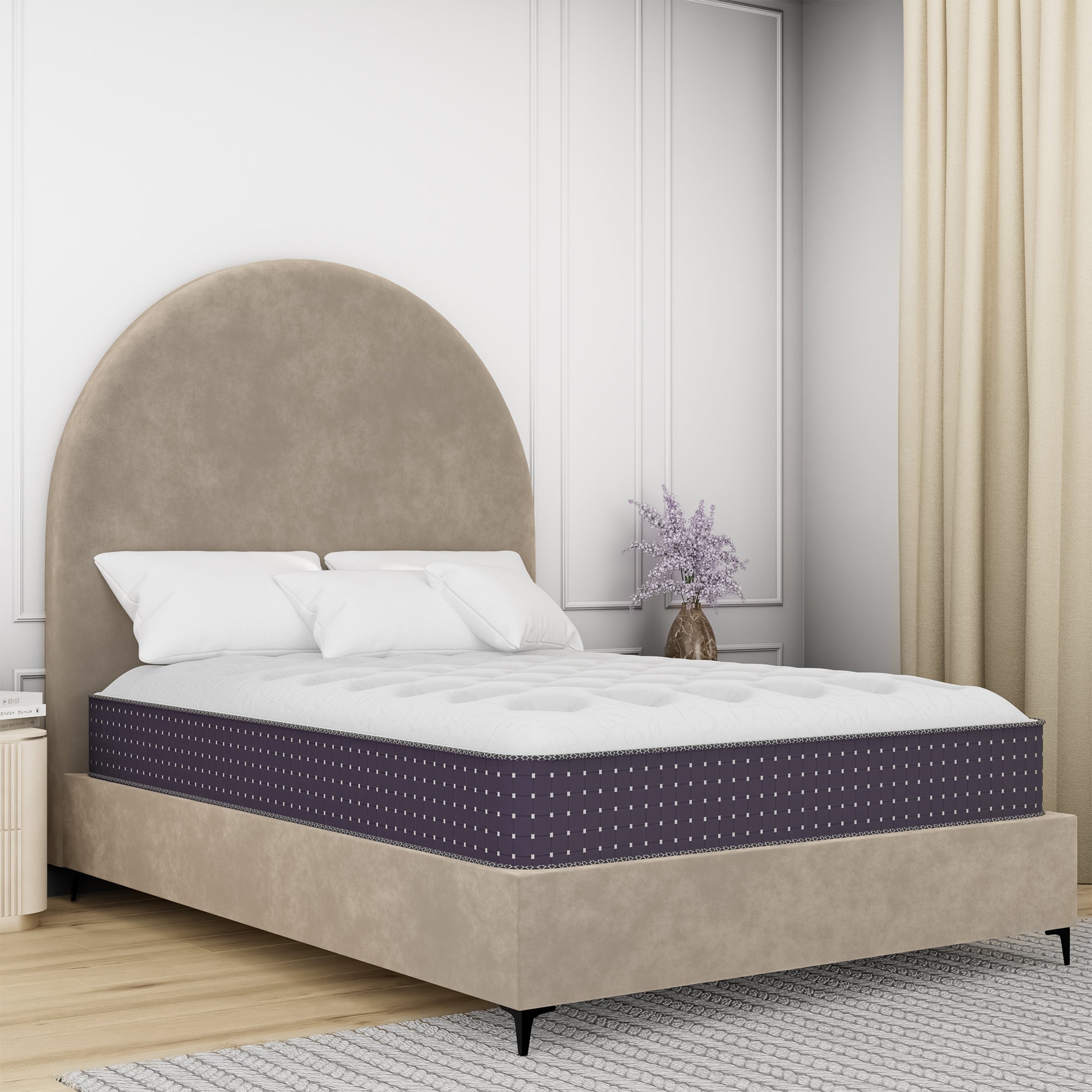 Sphere bed in room setting