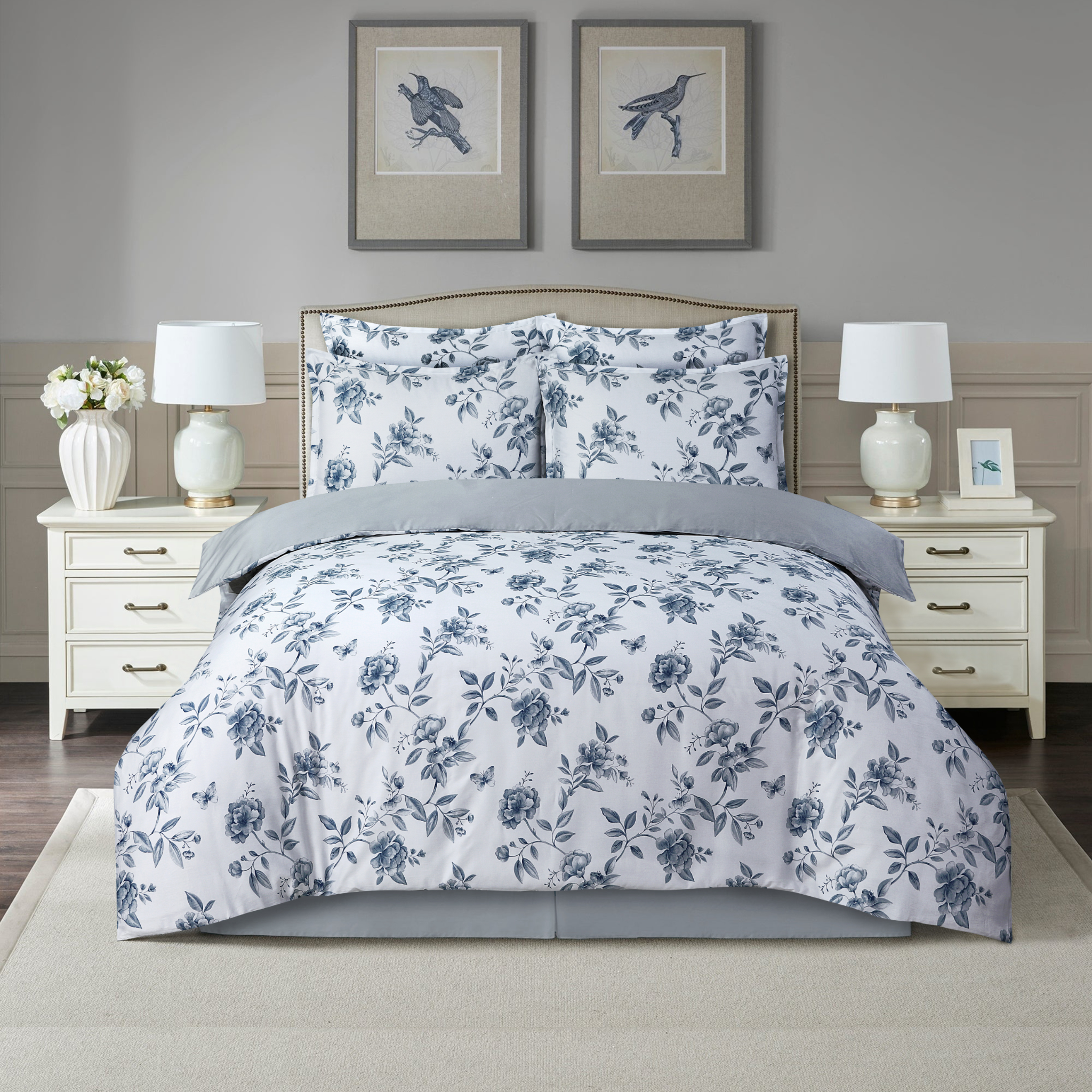 Amalfi Orchard - Blue Bed Linen Set - Blue - Twin