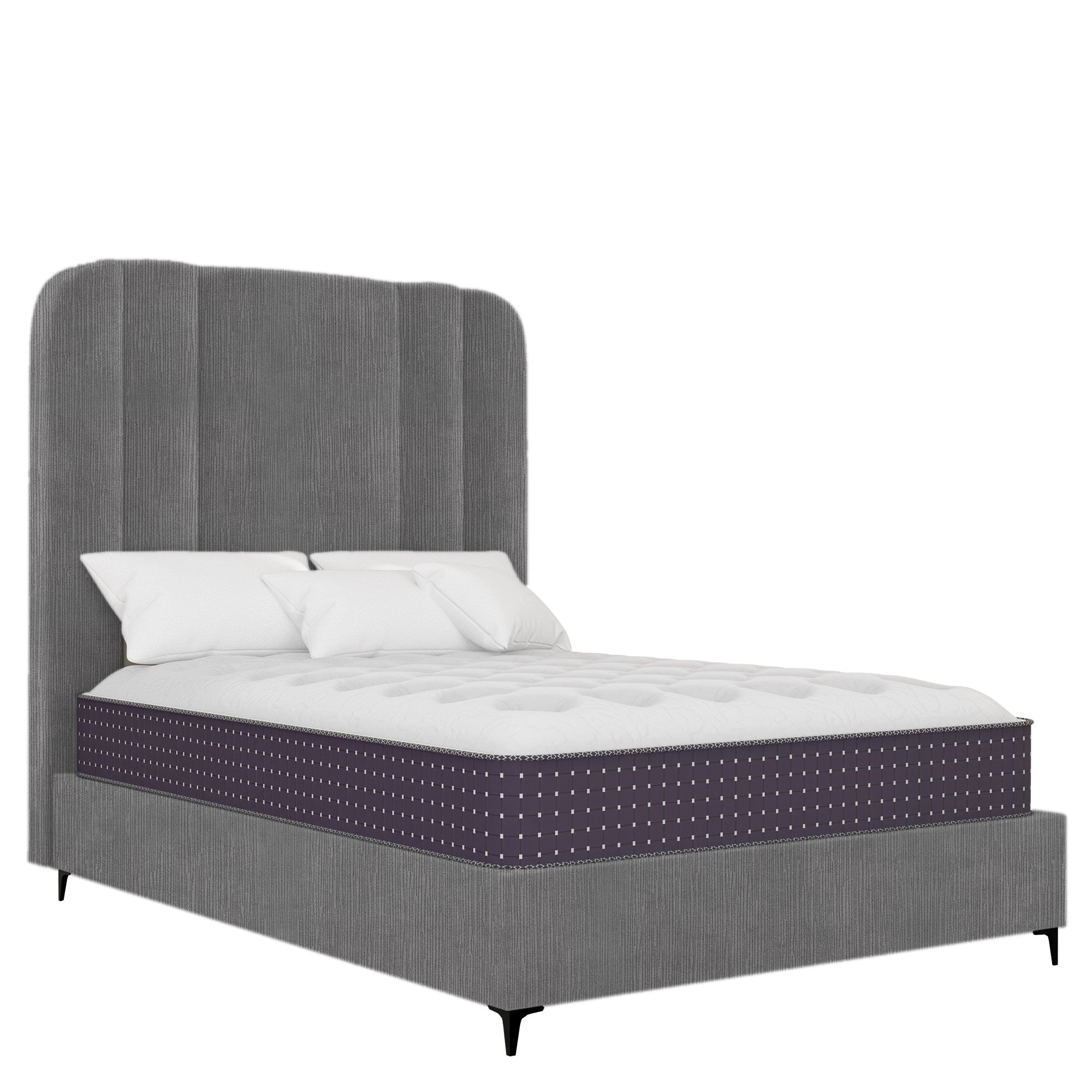 Windsor - Rounded - Textured Grey Velvet #34