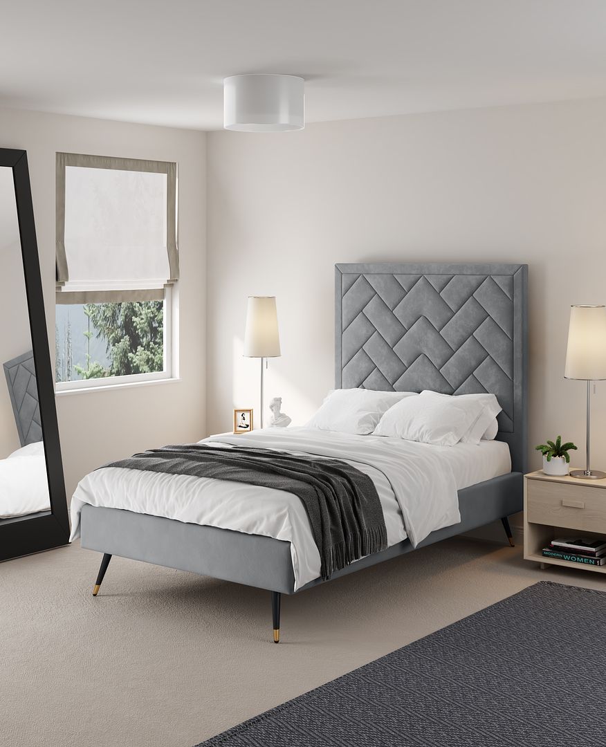 Crosby Upholstered Velvet Bed