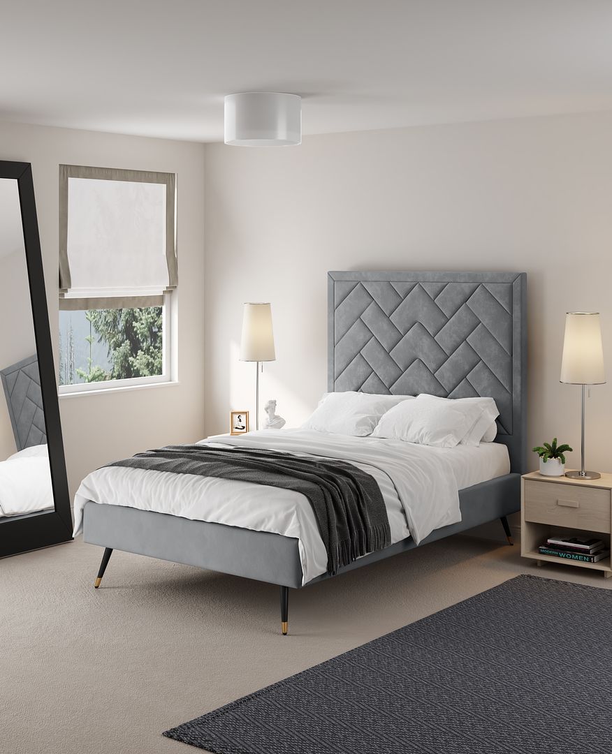Crosby Upholstered Velvet Bed