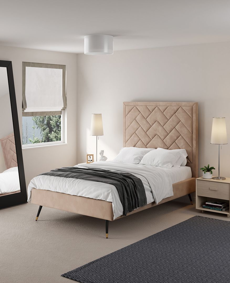 Crosby Upholstered Velvet Bed