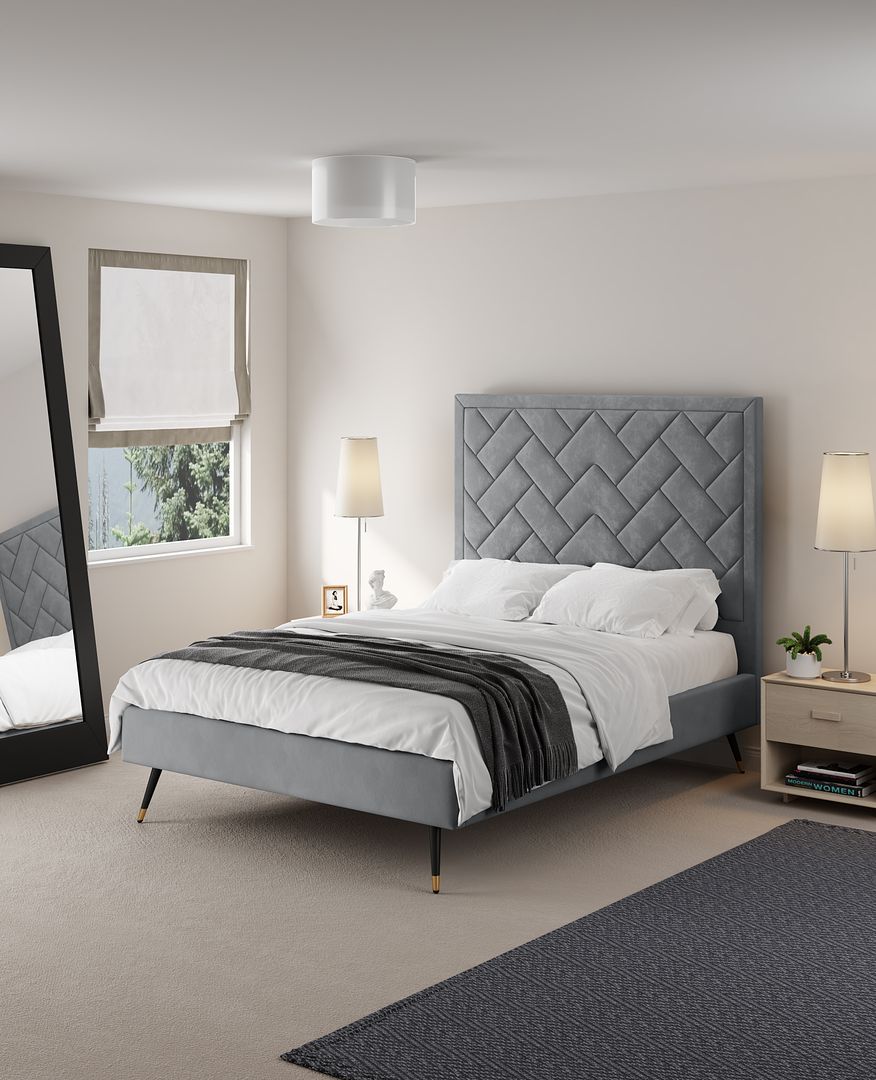 Crosby Upholstered Velvet Bed