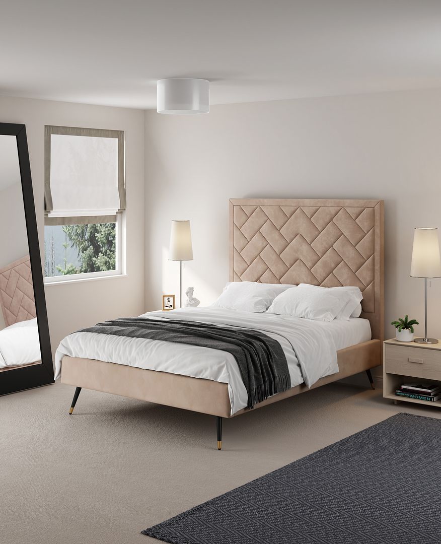 Crosby Upholstered Velvet Bed