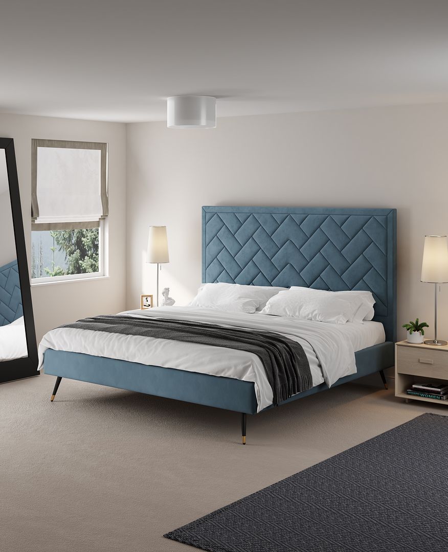 Crosby Upholstered Velvet Bed