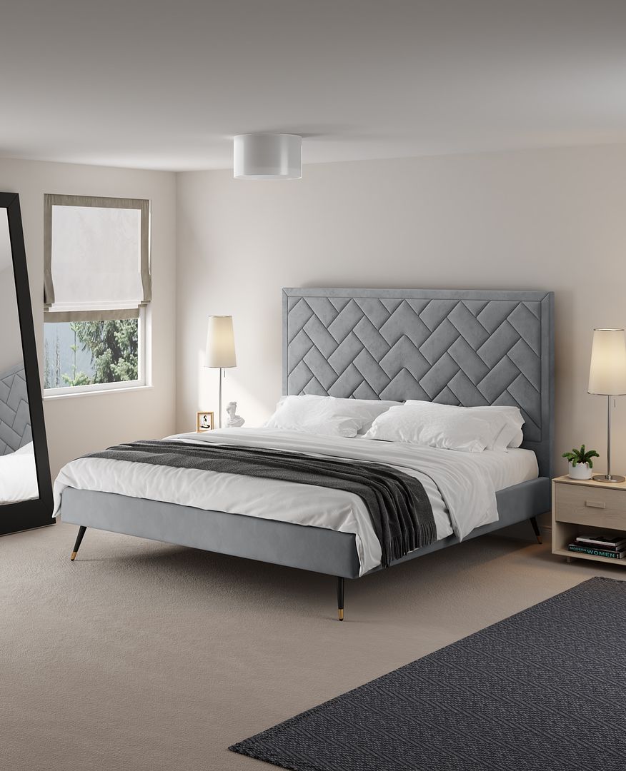 Crosby Upholstered Velvet Bed