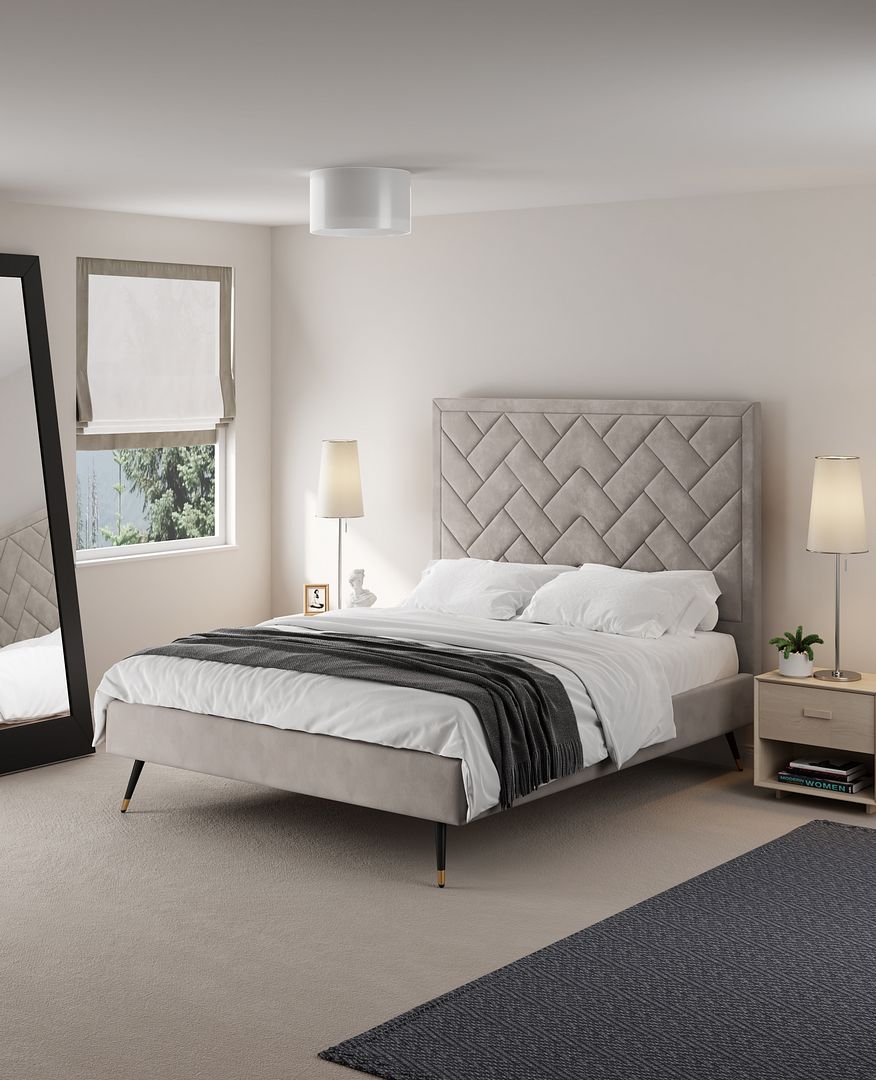 Crosby Upholstered Velvet Bed