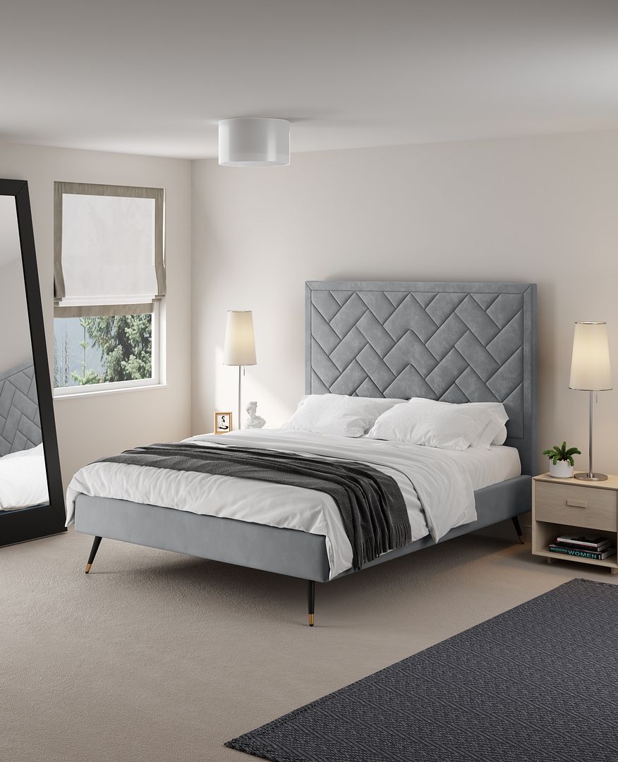 Crosby Upholstered Velvet Bed